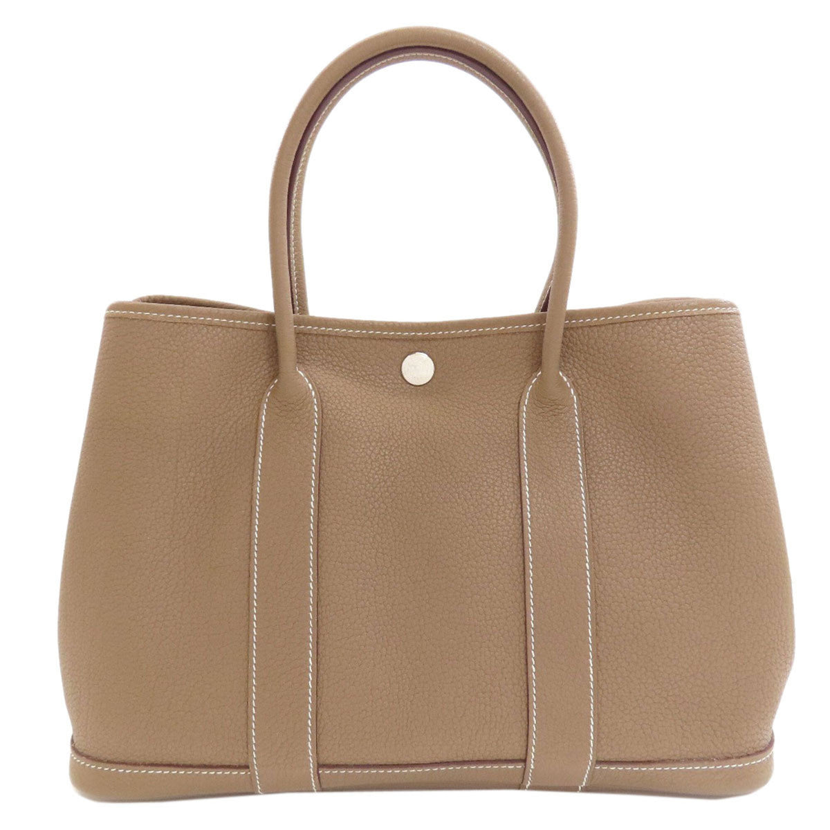 Hermes Etoupe Gray Negonda Leather Handbag (Pre-Owned)