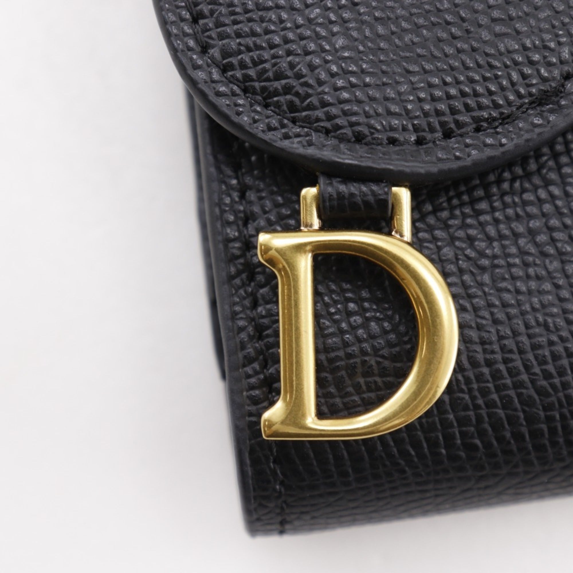 Christian Dior Black Leather Wallet (Tri-Fold) (Pre-Owned)