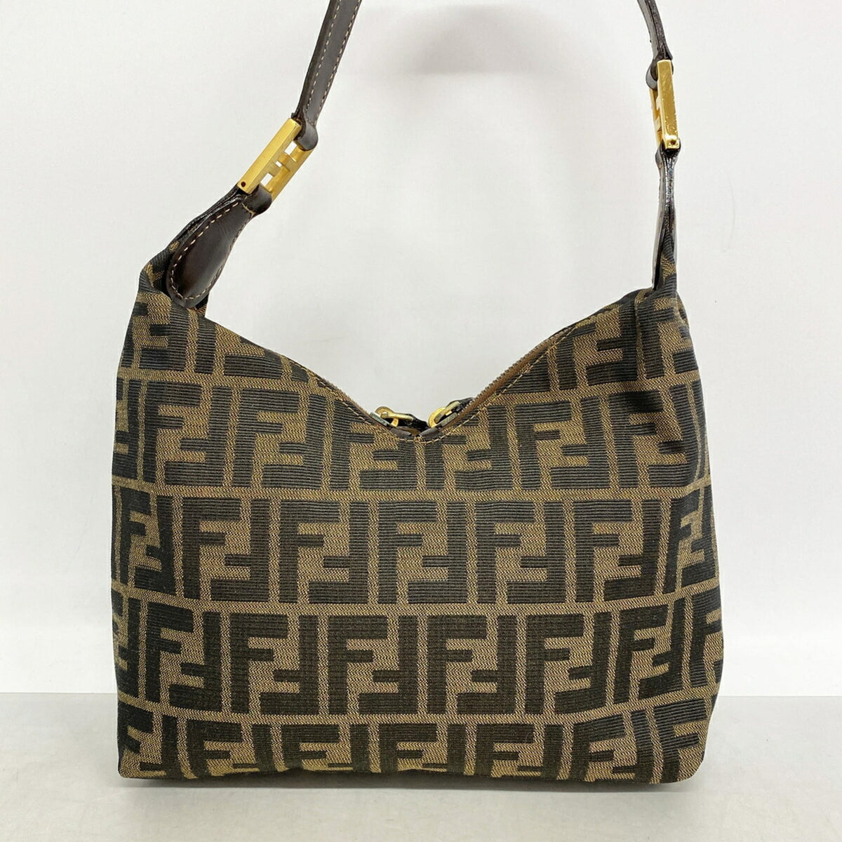 Fendi Brown Nylon Canvas Handbag (Pre-Owned)
