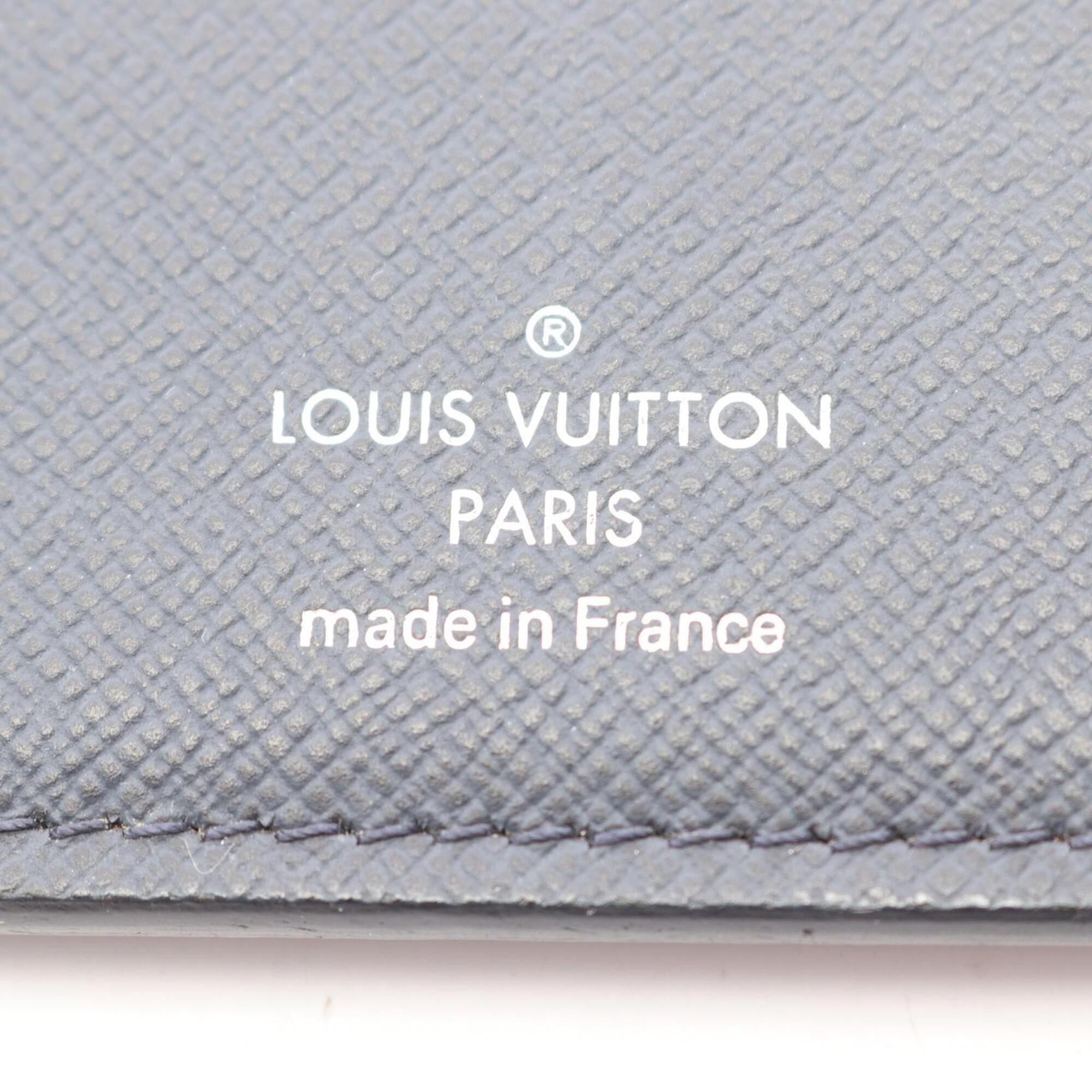 Louis Vuitton Ardoise Black Taiga Leather Long Wallet (Bi-Fold) (Pre-Owned)