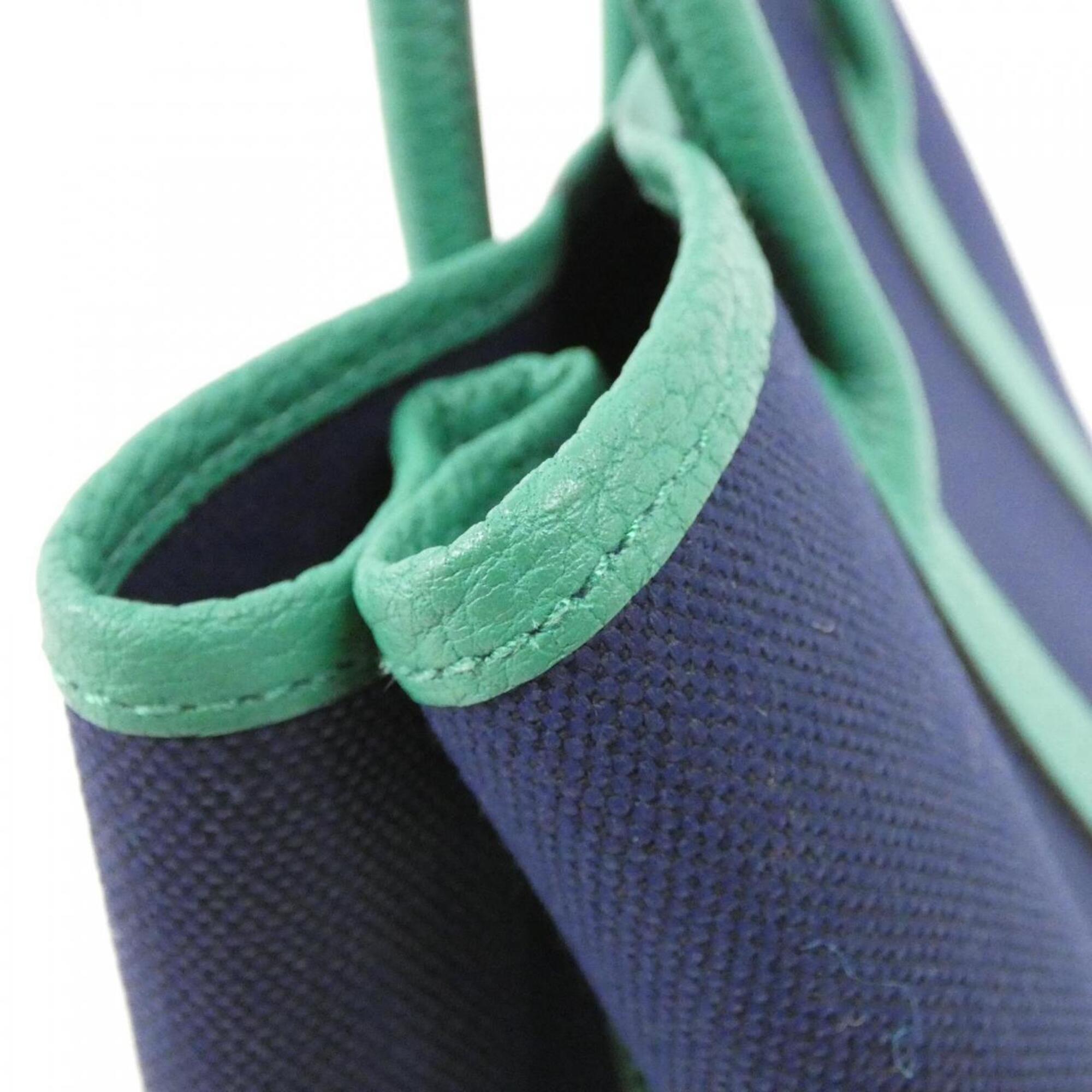 Hermes Bleu Saphir Blue Vert Negonda Leather Handbag (Pre-Owned)