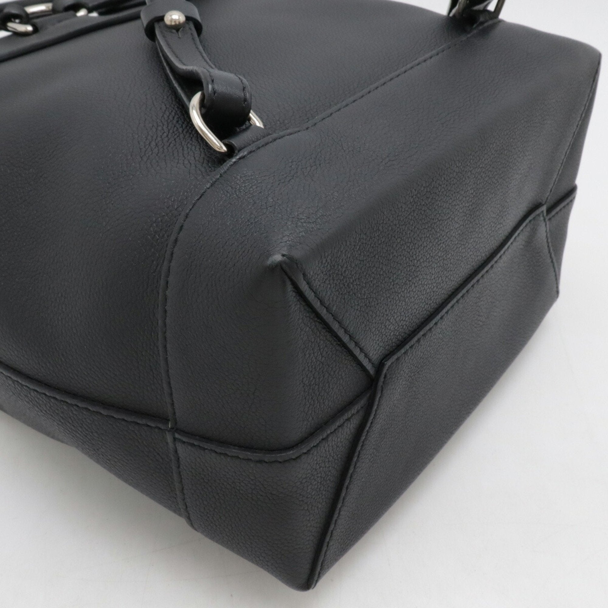 Louis Vuitton Black Noir Leather Backpack (Pre-Owned)