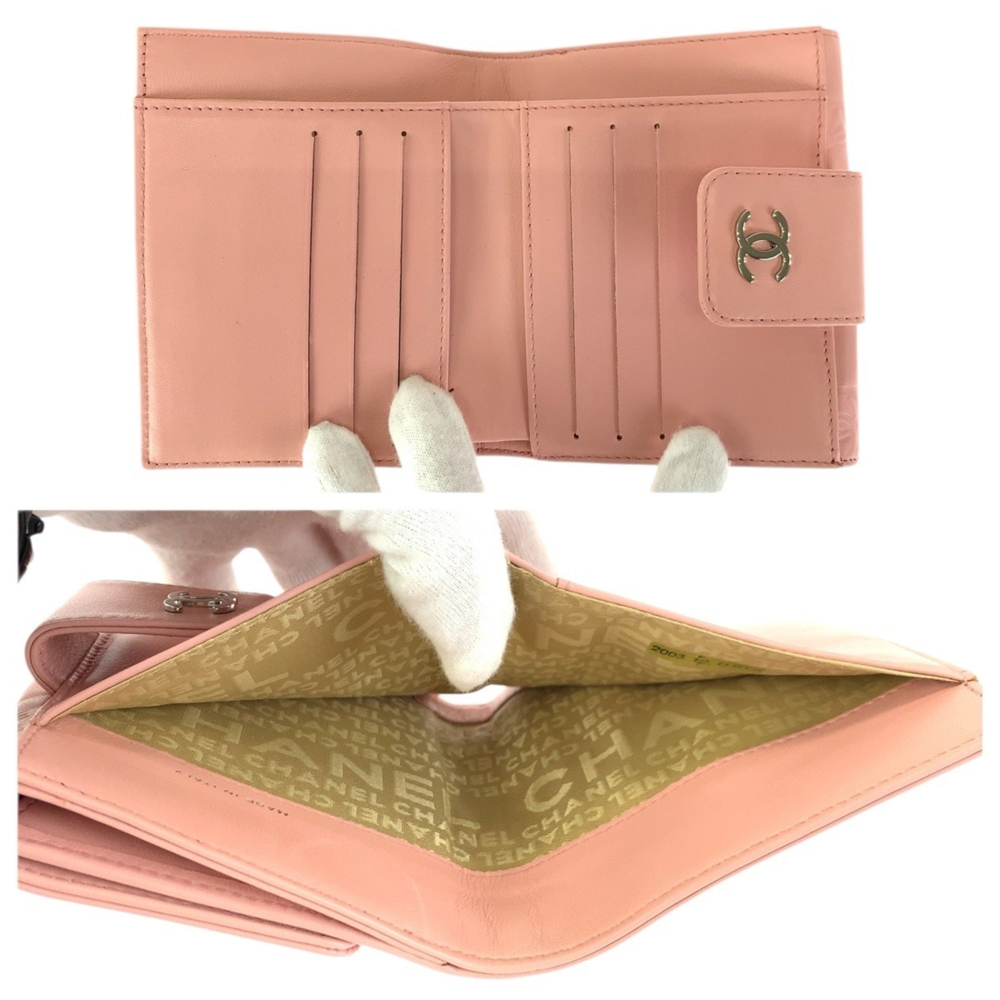 Chanel Pink Leather Wallet (Bi-Fold) (Pre-Owned)