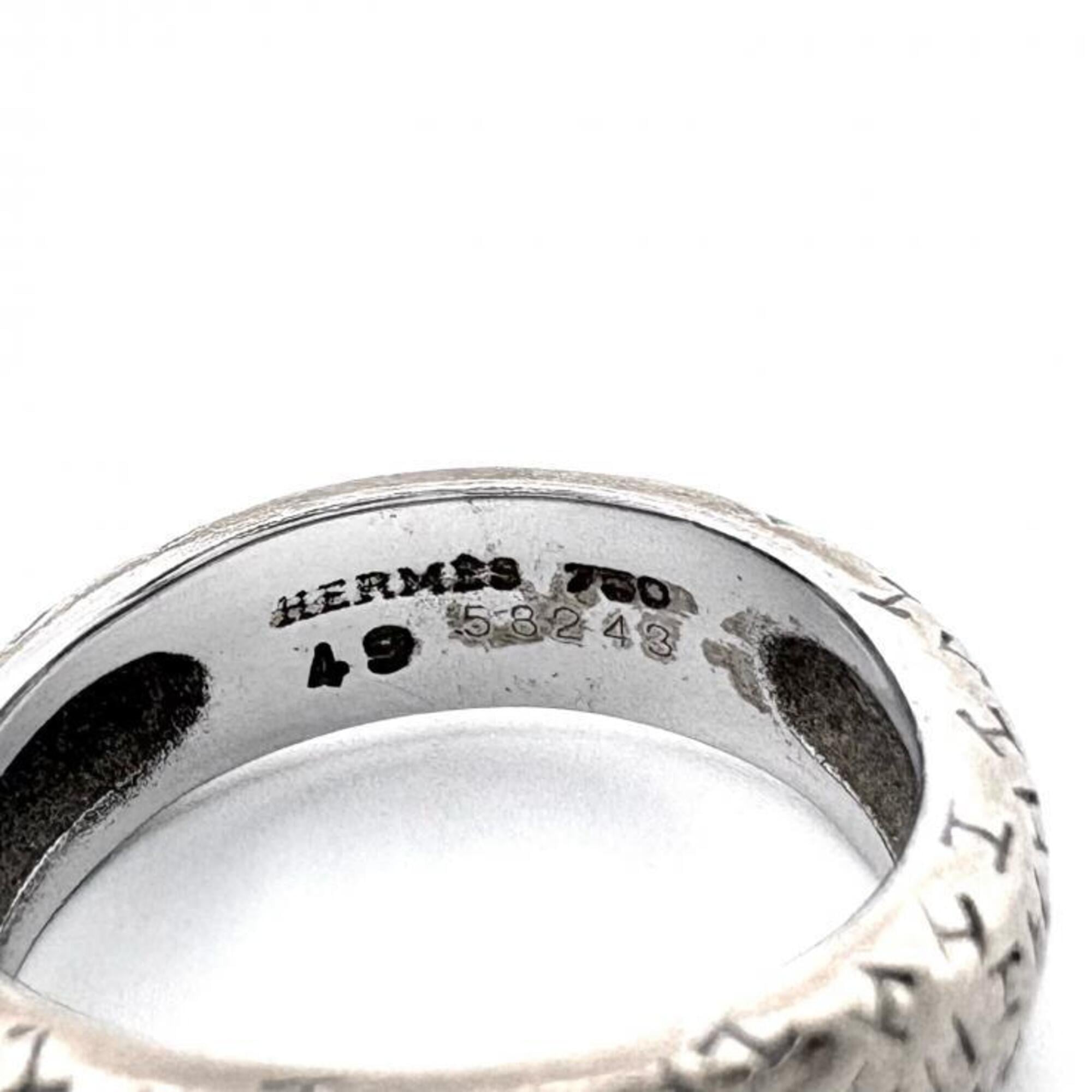 Hermes Silver White Gold (18K) Band Ring (Pre-Owned)