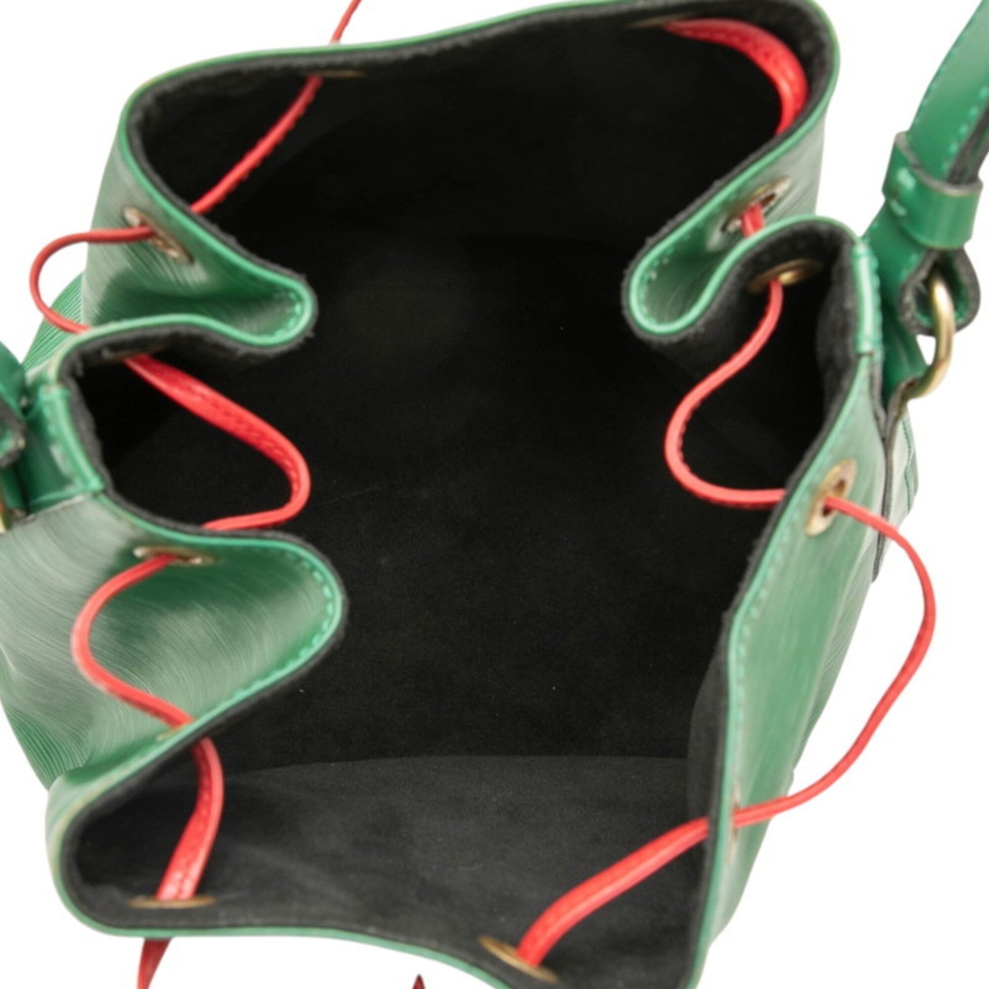 Louis Vuitton Bicolor Green Red Color Leather Shoulder Bag (Pre-Owned)