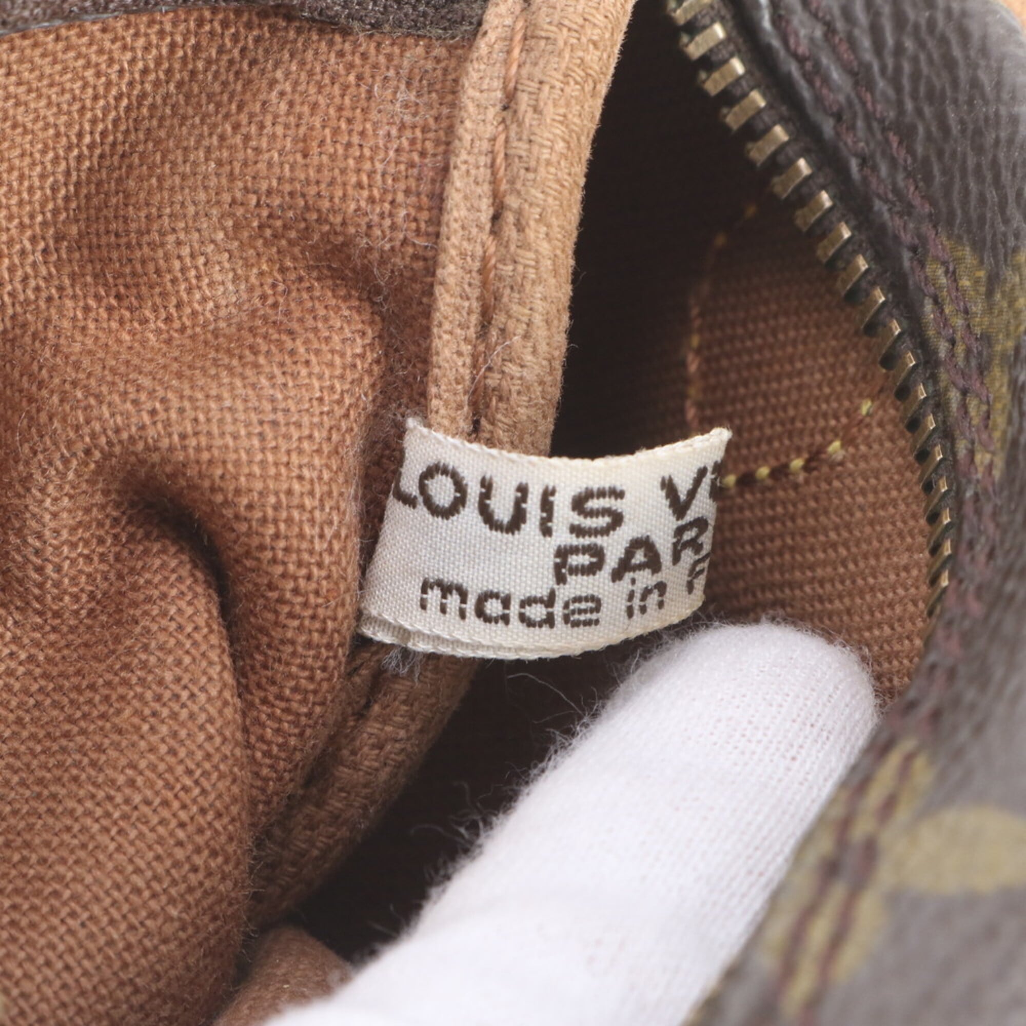 Louis Vuitton Brown Leather Coated Canvas Handbag Tote Bag (Pre-Owned)