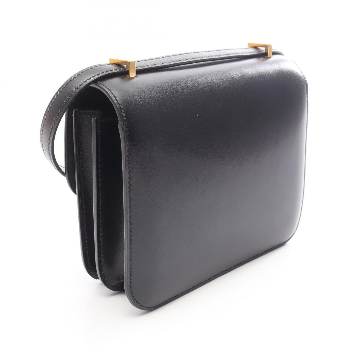 Hermes Black Box Calf Leather Handbag Shoulder Bag (Pre-Owned)