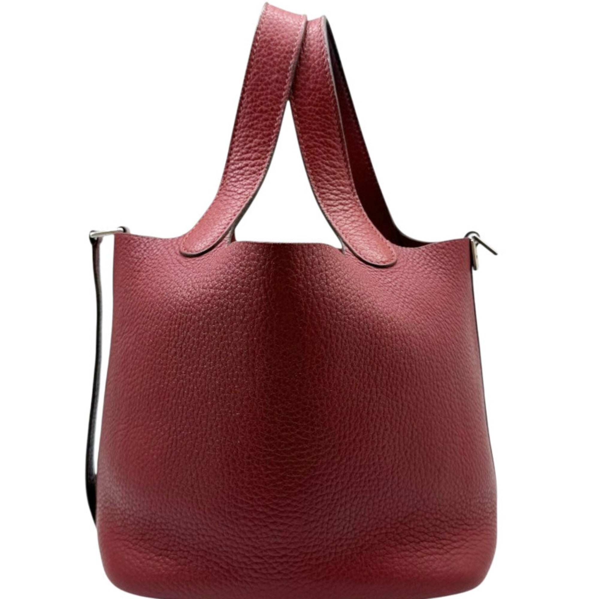 Hermes Rouge Garance Taurillon Clemence Leather Handbag (Pre-Owned)