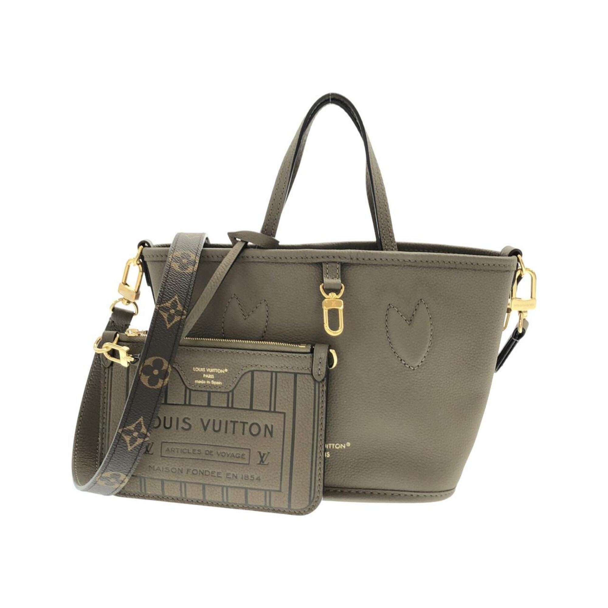 Louis Vuitton Marron Coated Canvas Leather Handbag Pouch (Pre-Owned)