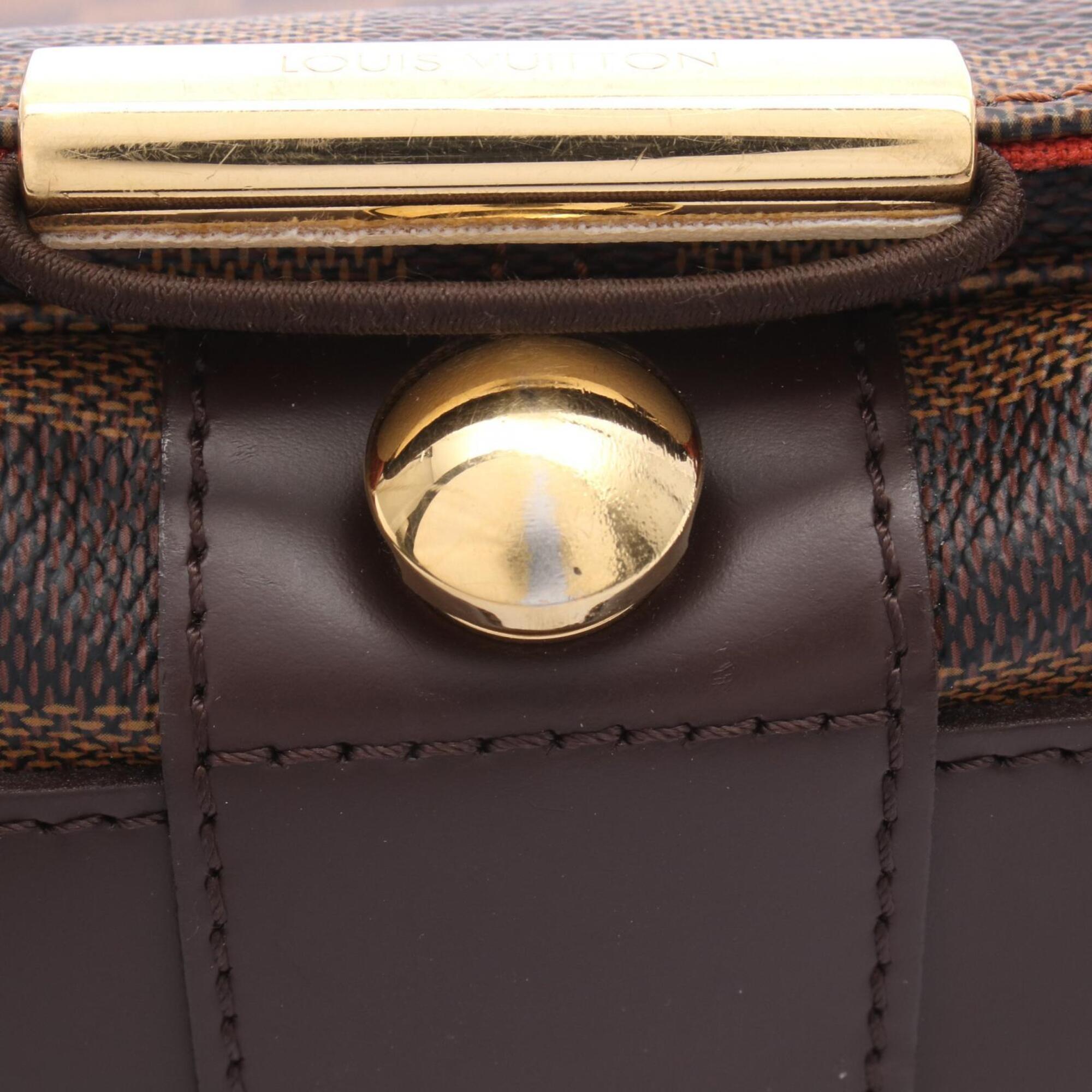 Louis Vuitton Brown Coated Canvas Leather Handbag Shoulder Bag (Pre-Owned)