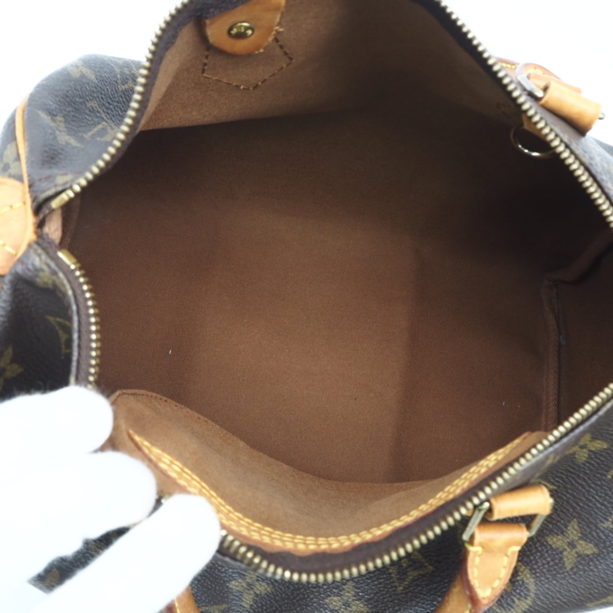 Louis Vuitton Beige Brown Coated Canvas Leather Handbag (Pre-Owned)