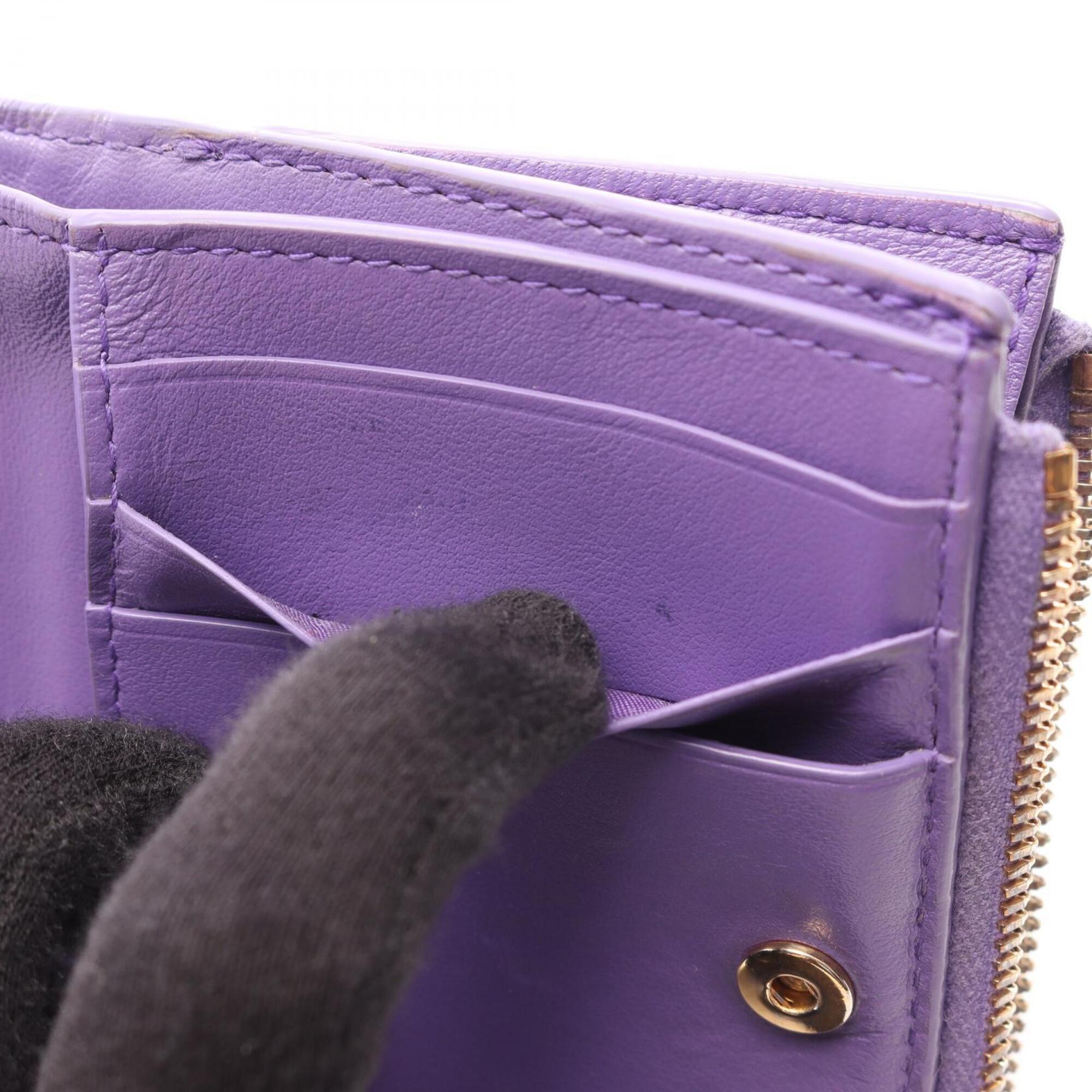 Bottega Veneta Intrecciato Purple Leather Wallet (Bi-Fold) (Pre-Owned)