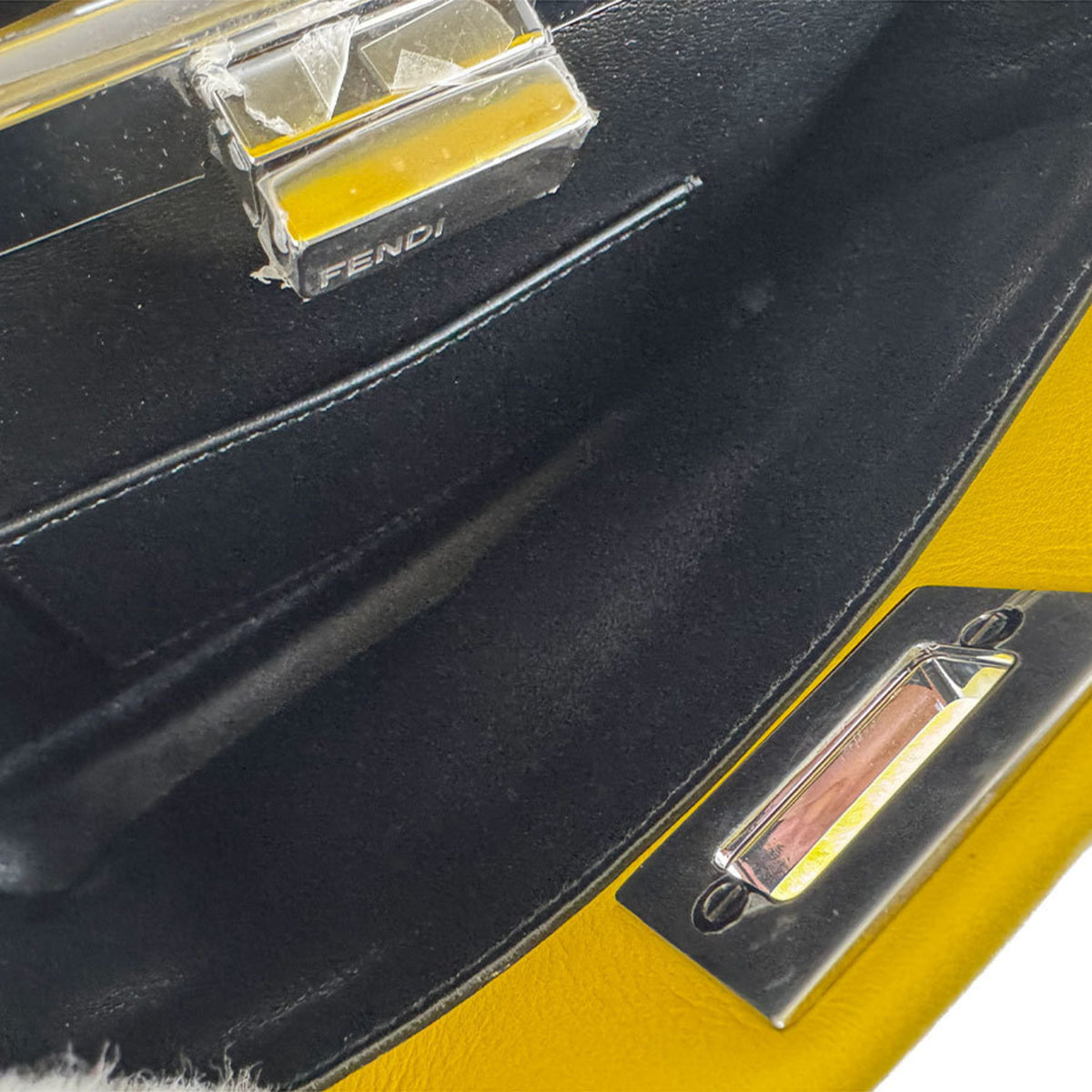 Fendi Yellow Fur Handbag Shoulder Bag (Pre-Owned)