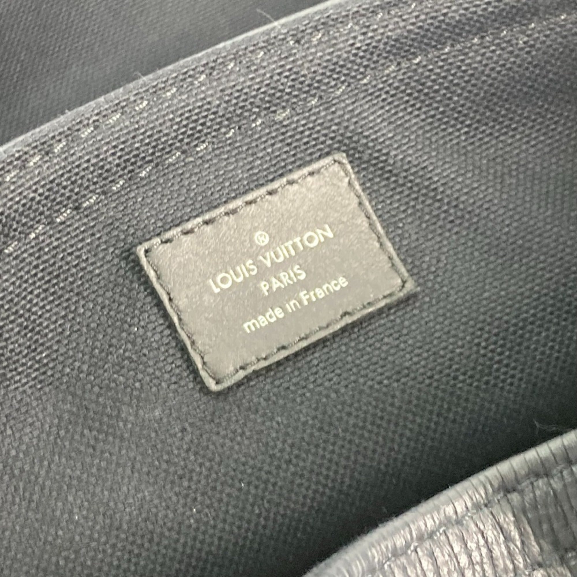 Louis Vuitton Black Navy Navy Blue Utah Leather Backpack (Pre-Owned)