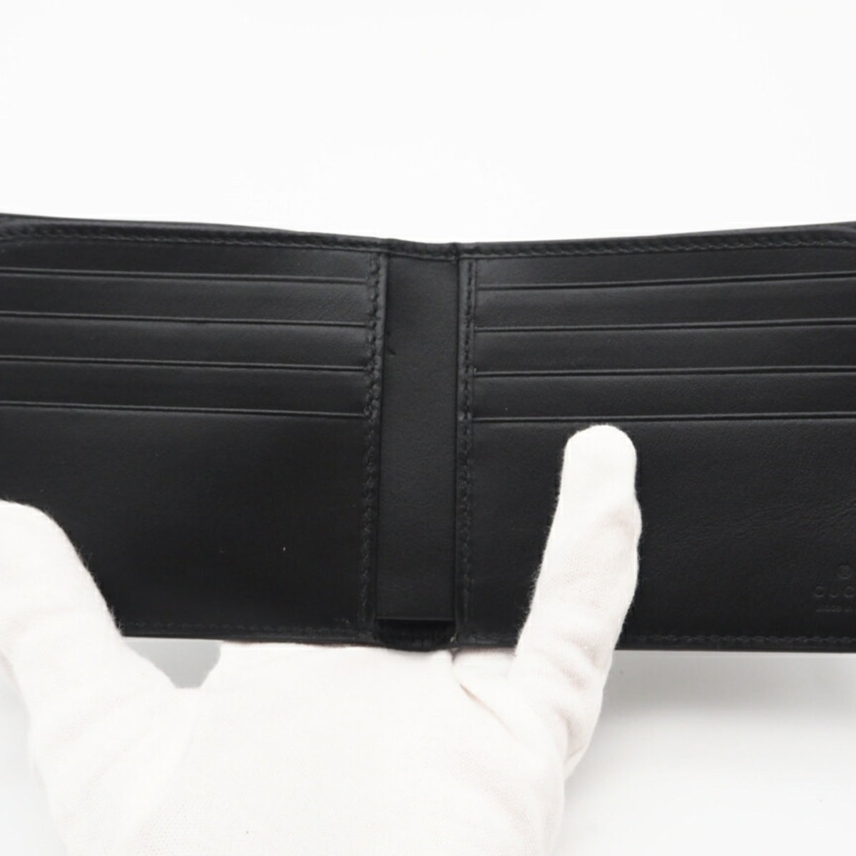 Gucci Black Leather Bill Wallet (Bi-Fold) (Pre-Owned)