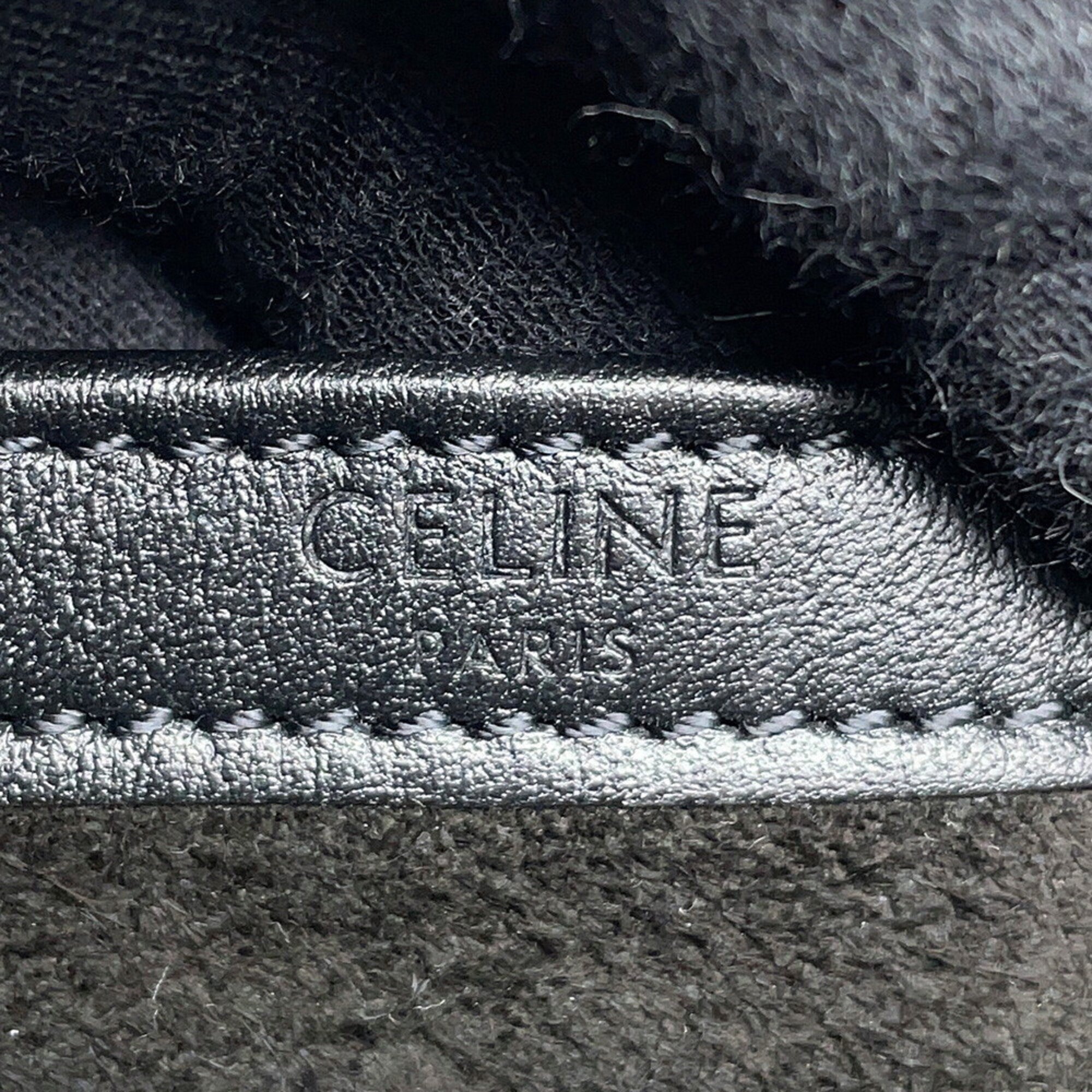 Celine Black Leather Messenger Bag Shoulder Bag (Pre-Owned)