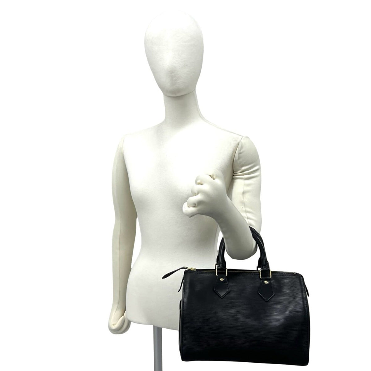 Louis Vuitton Black Leather Boston Bag Handbag (Pre-Owned)