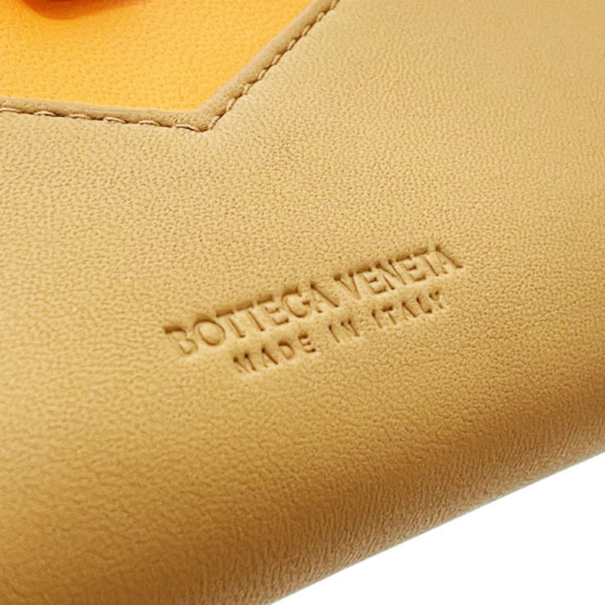 Bottega Veneta Light Brown Orange Leather Wallet (Bi-Fold) (Pre-Owned)