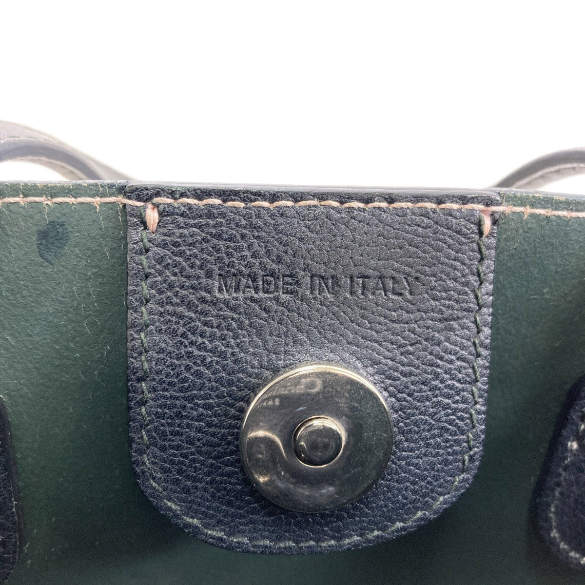 Christian Dior Black Green Pink Leather Handbag (Pre-Owned)