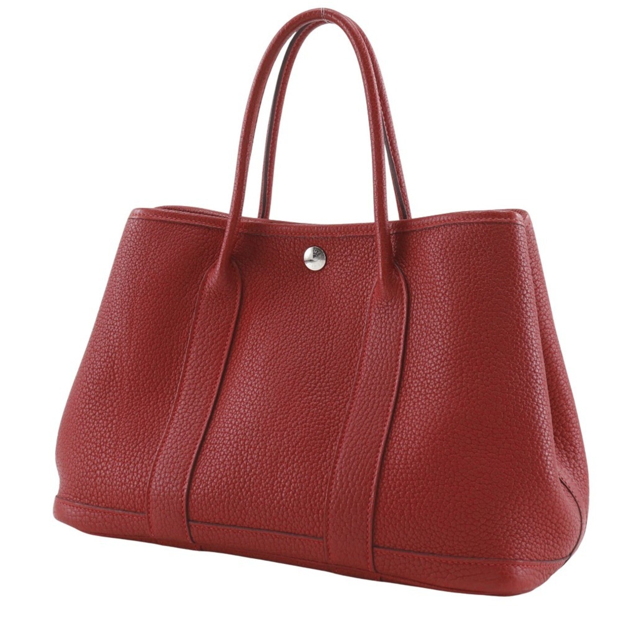 Hermes Garden Red Color Negonda Leather Handbag (Pre-Owned)
