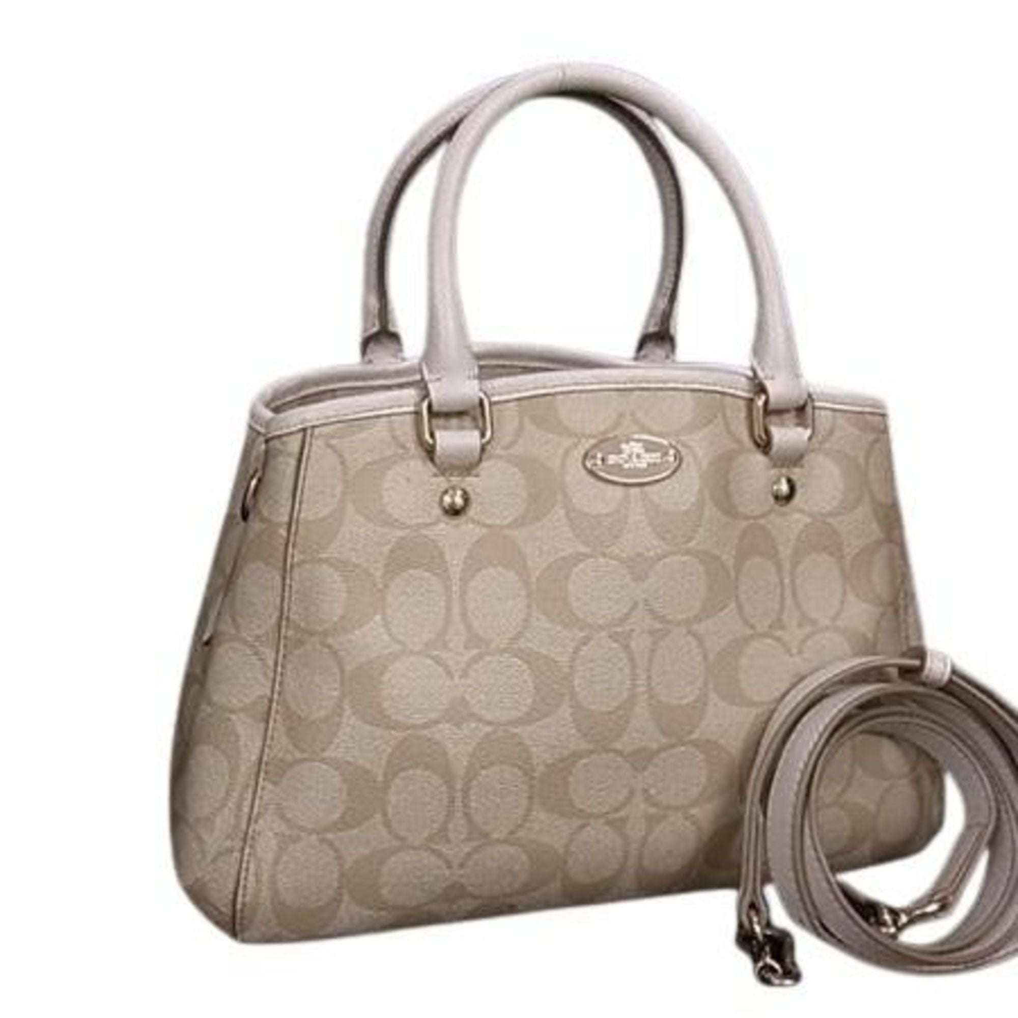Coach Beige Ivory Pvc Leather Handbag Shoulder Bag Tote Bag (Pre-Owned)