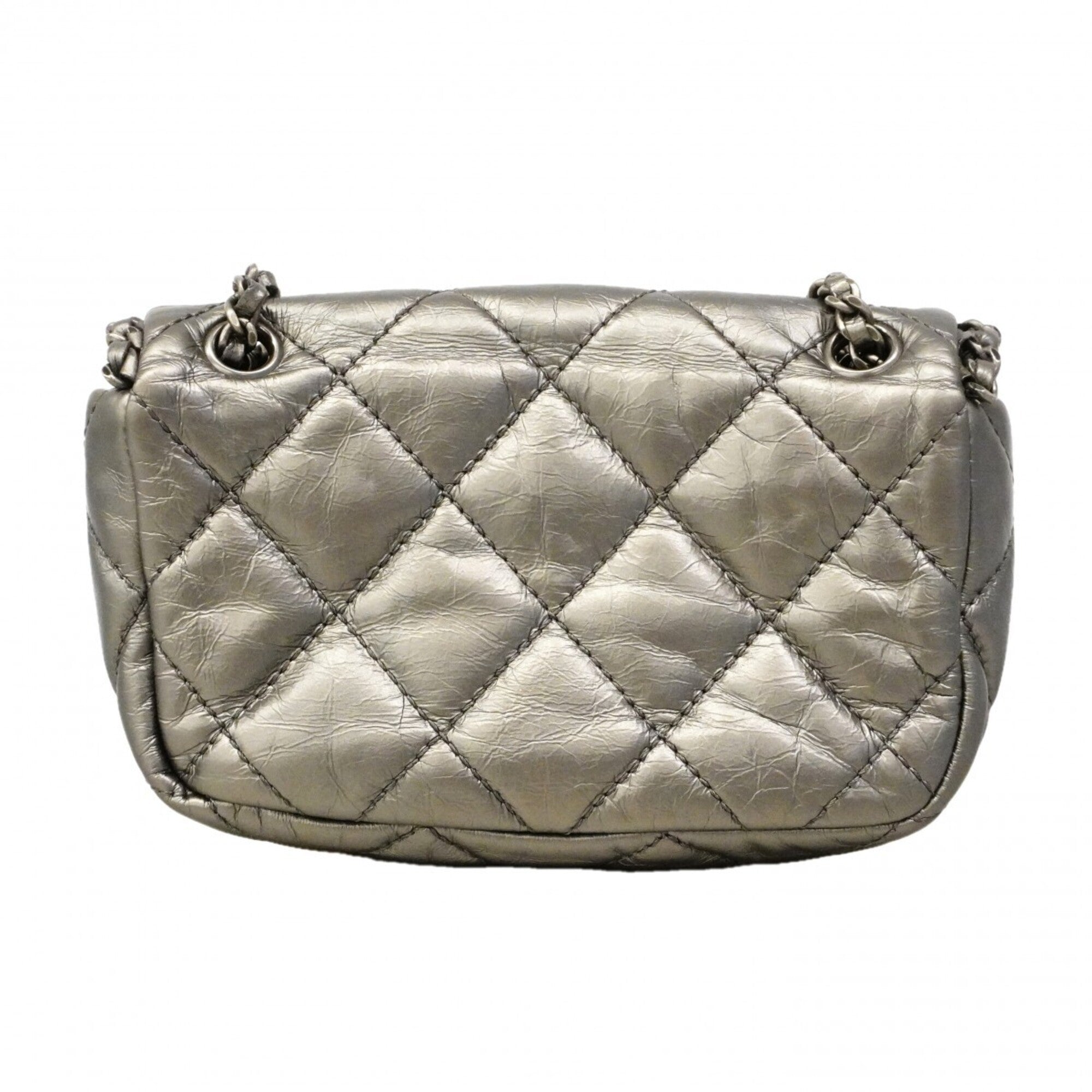 Chanel Silver Leather Shoulder Bag (Pre-Owned)