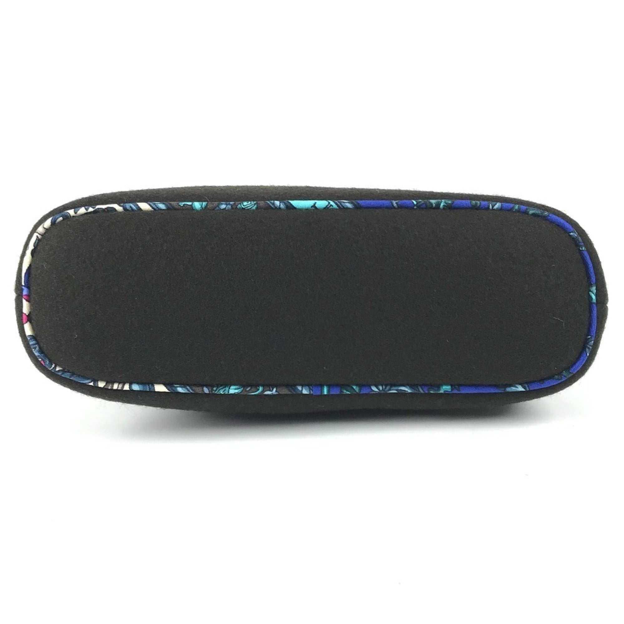 Hermes Black Blue Felt Silk Pouch (Pre-Owned)