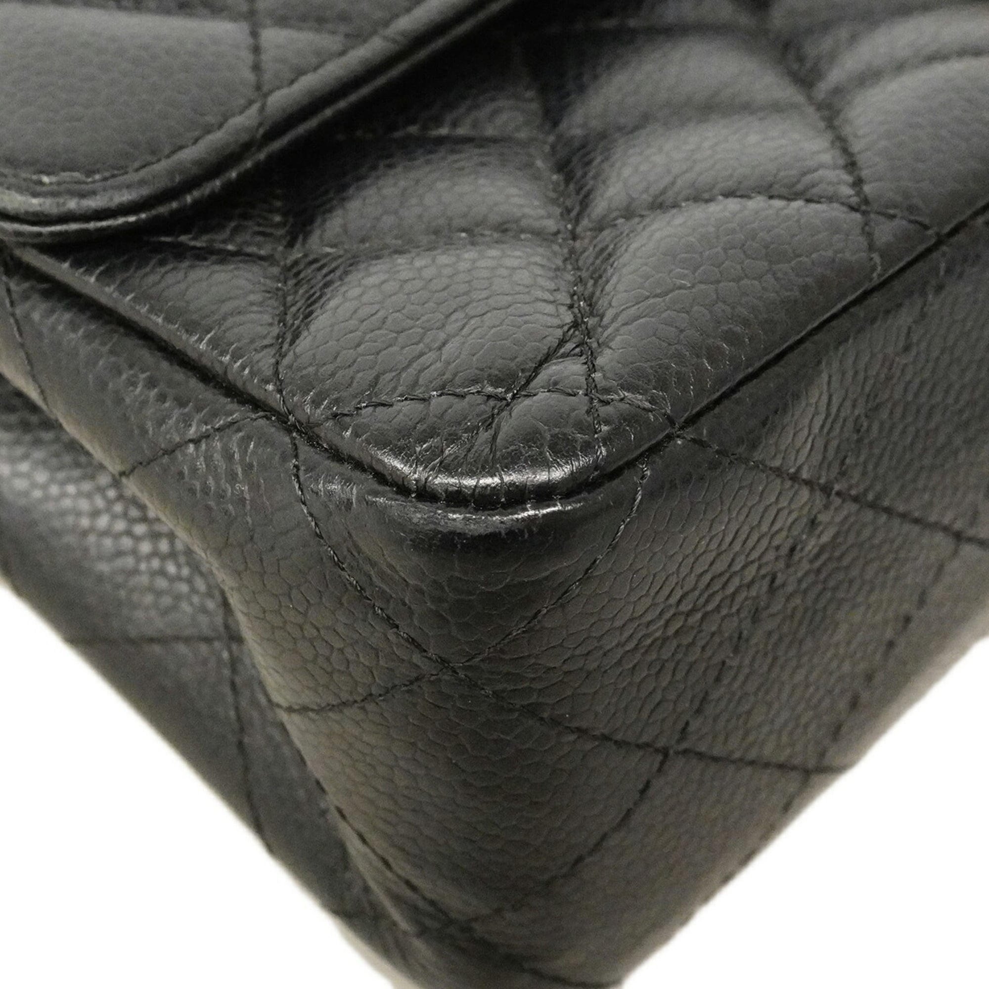Chanel Black Grained Calfskin Shoulder Bag (Pre-Owned)