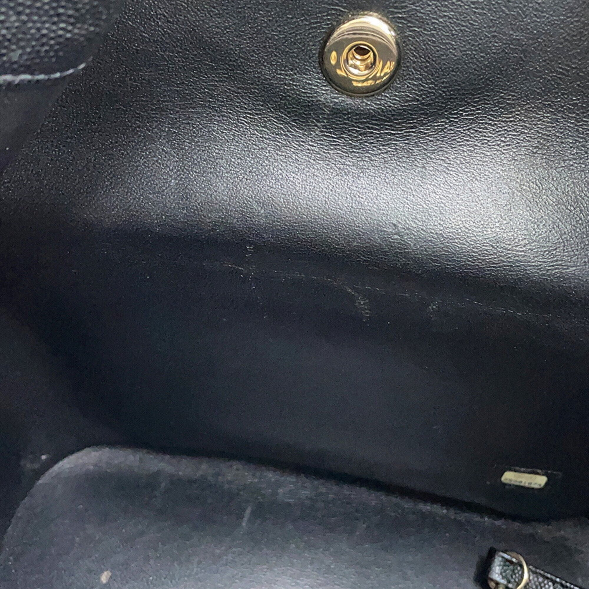 Chanel Matelasse Black Grained Calfskin Backpack Handbag (Pre-Owned)