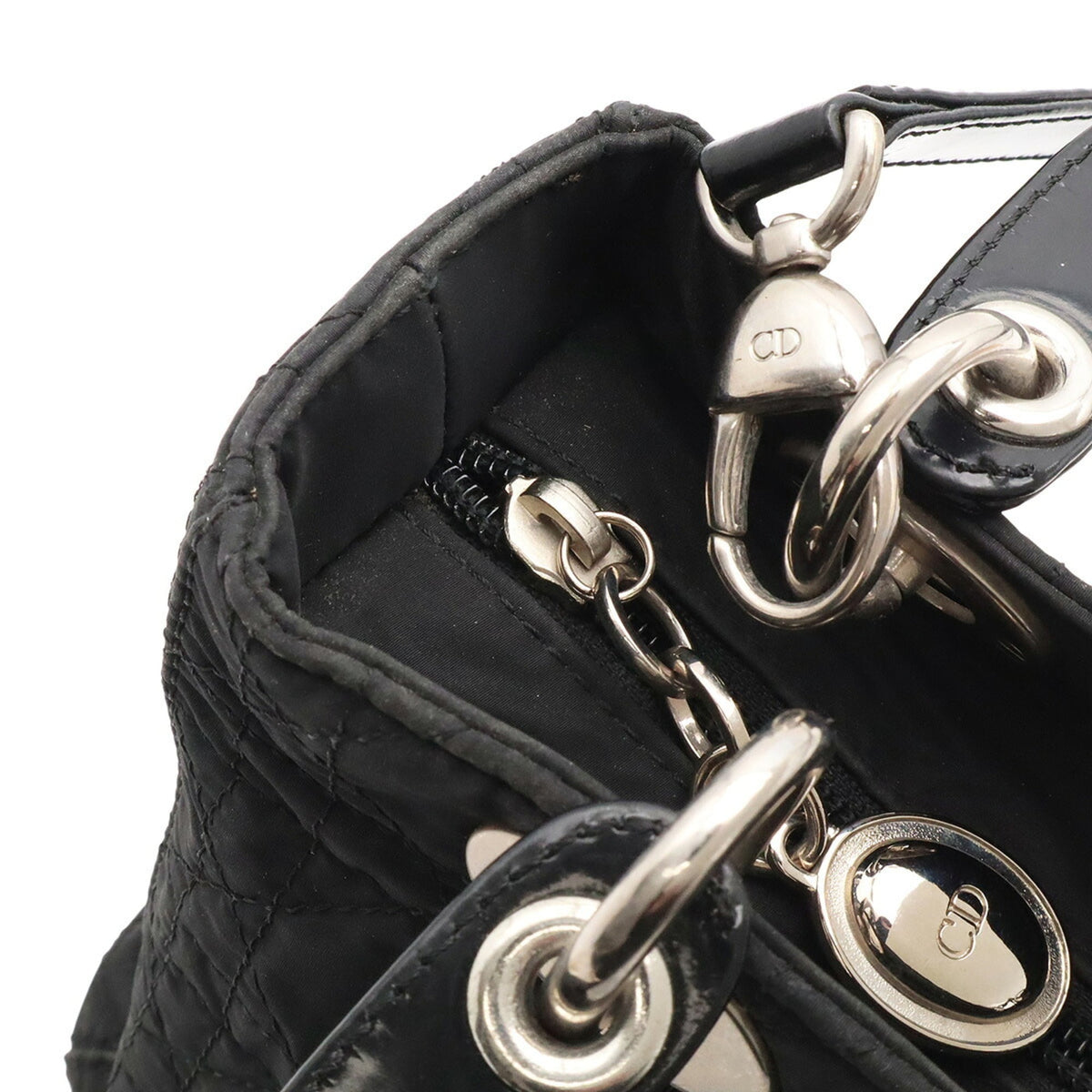 Christian Dior Lady Dior Black Nylon Handbag (Pre-Owned)