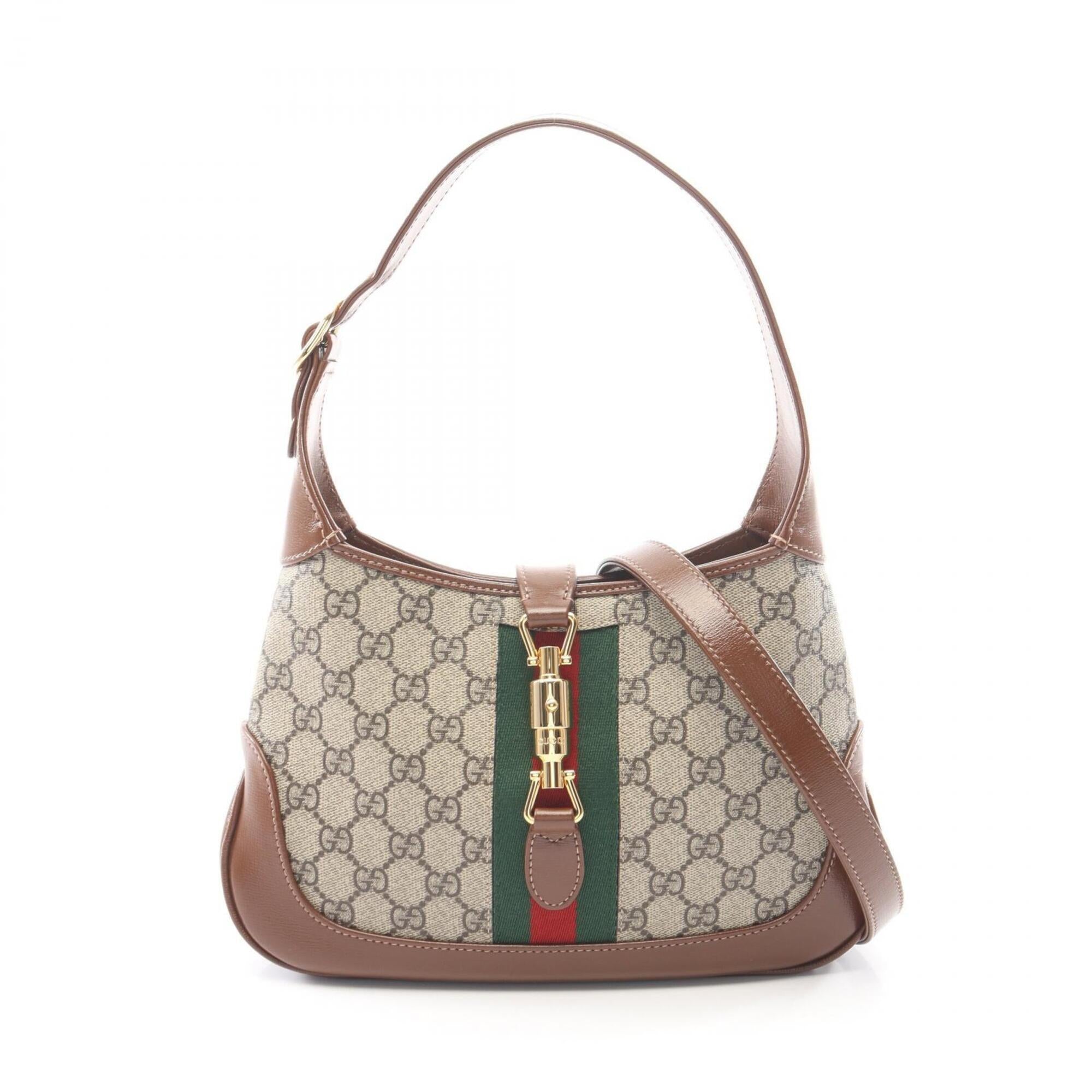 Gucci Beige Brown Pvc Leather Handbag Shoulder Bag (Pre-Owned)