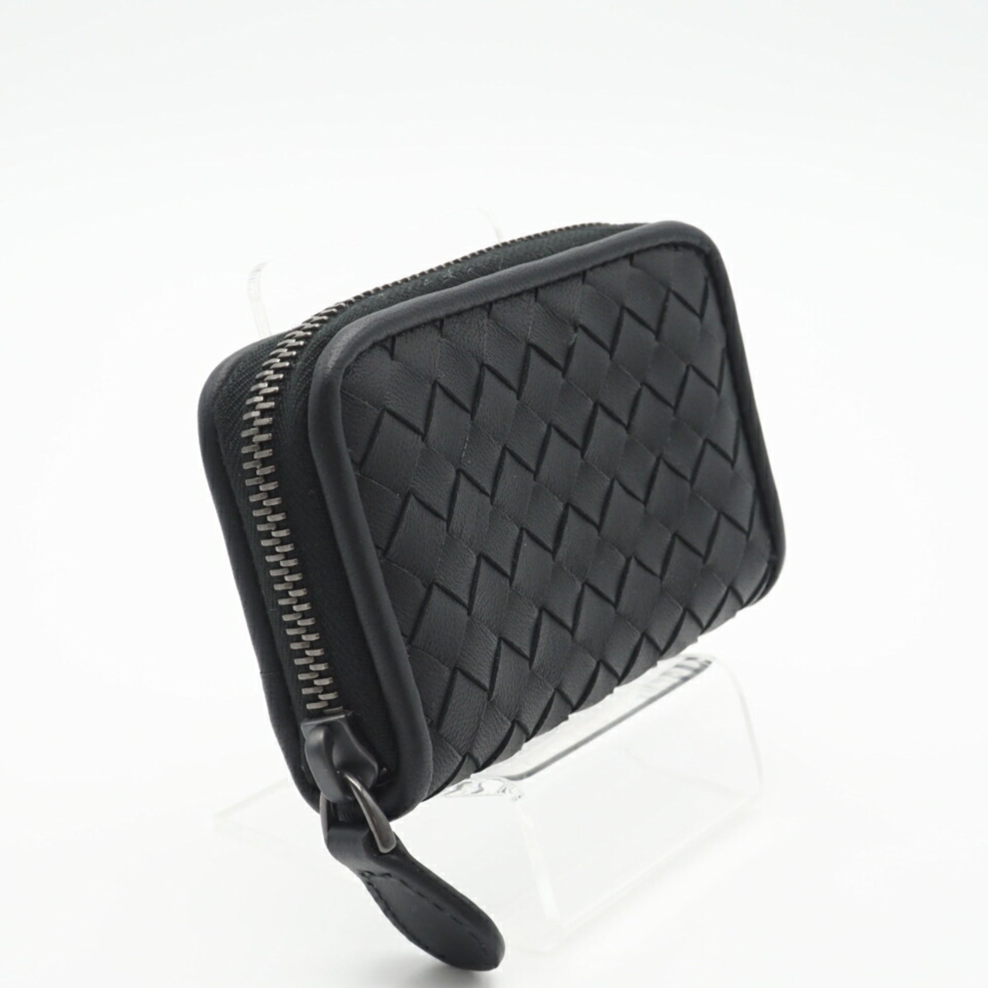 Bottega Veneta Intrecciato Black Intrecciato Coin Purse/Coin Case (Pre-Owned)