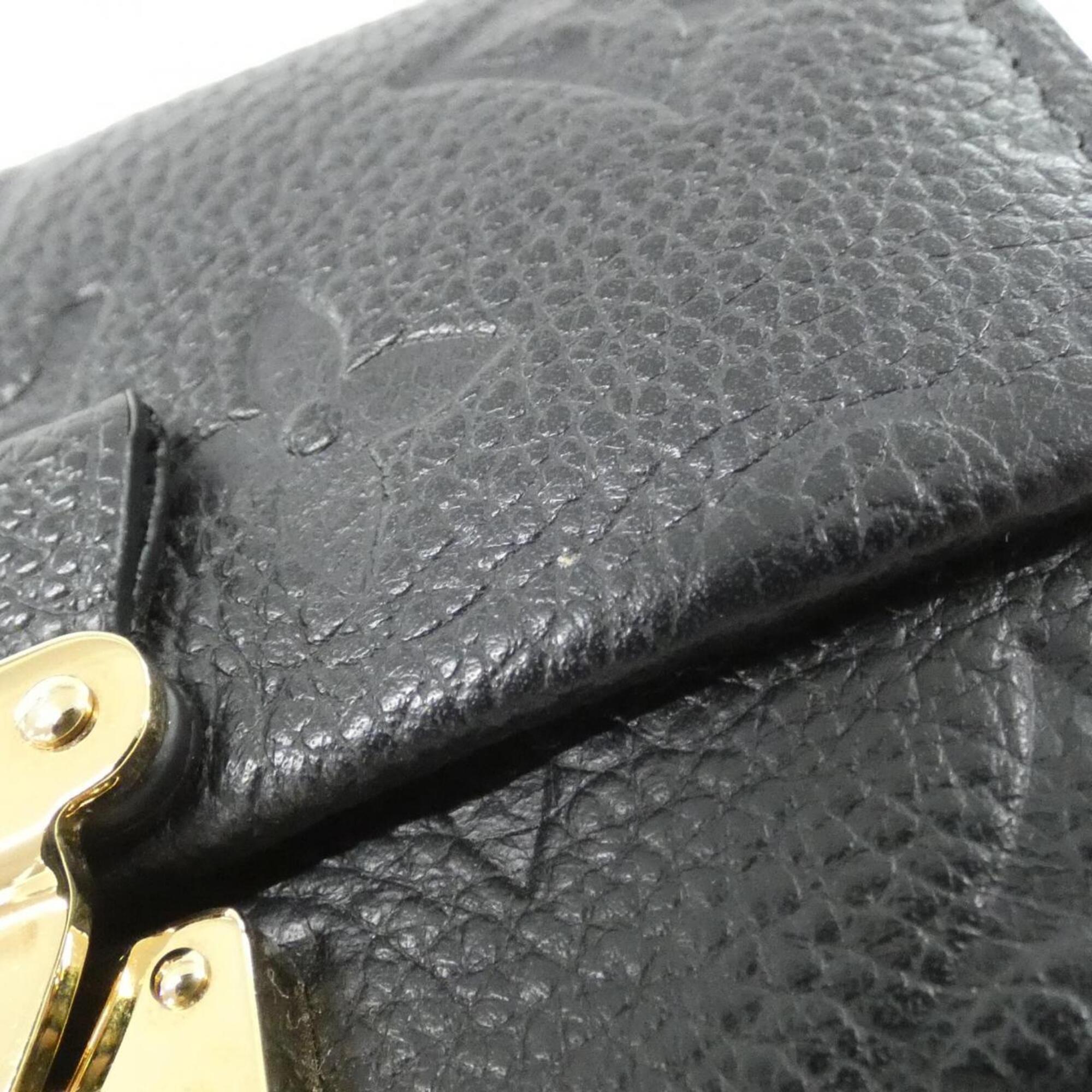 Louis Vuitton Black Leather Wallet (Tri-Fold) (Pre-Owned)