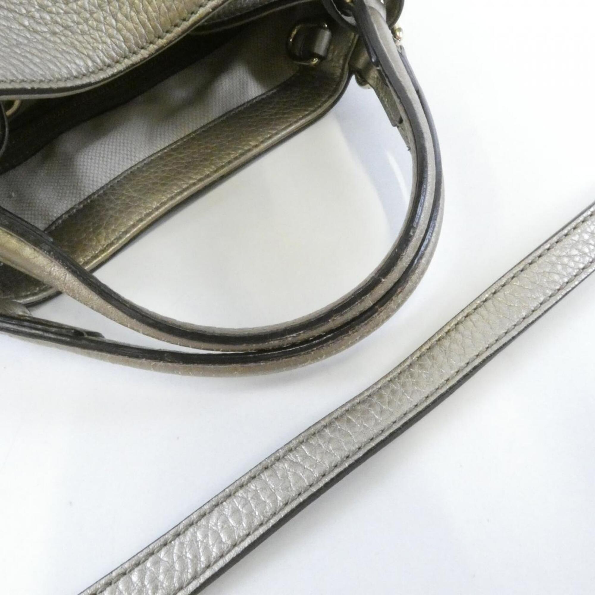 Gucci Champagne Leather Handbag (Pre-Owned)