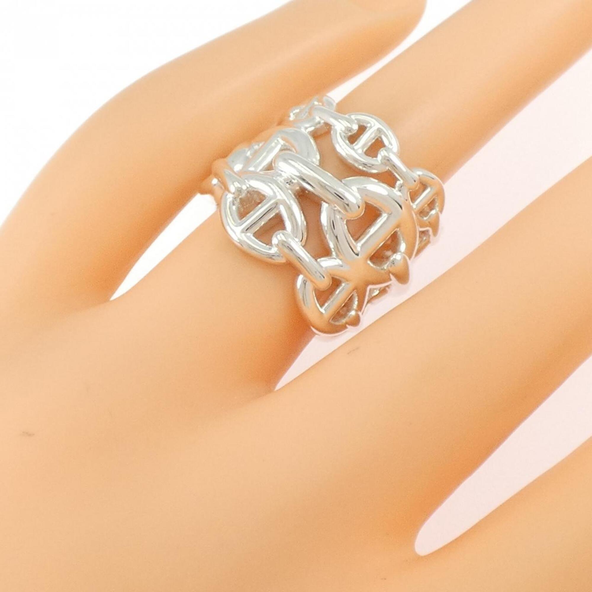 Hermes Silver 925 Band Ring (Pre-Owned)