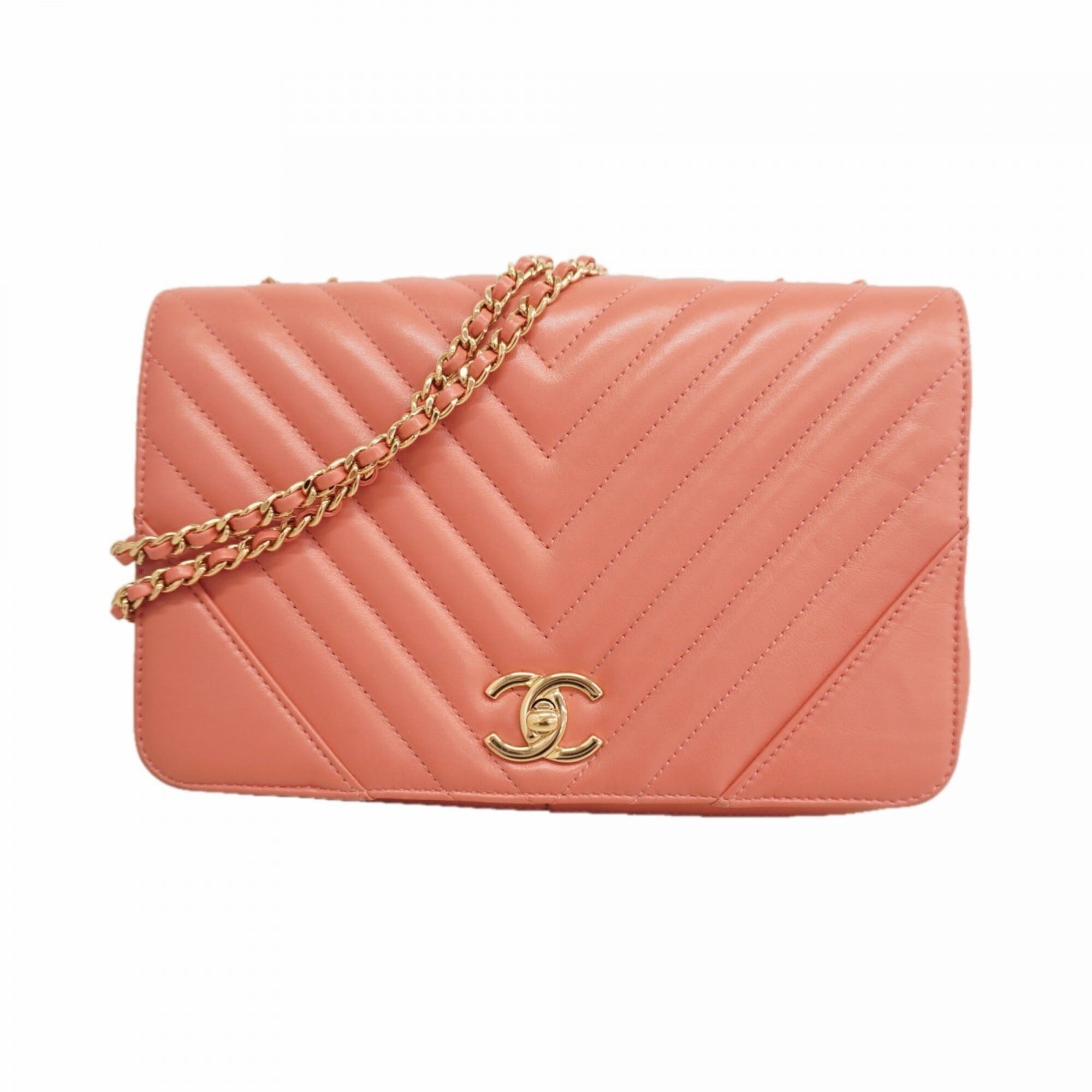 Chanel Pink Leather Shoulder Bag (Pre-Owned)