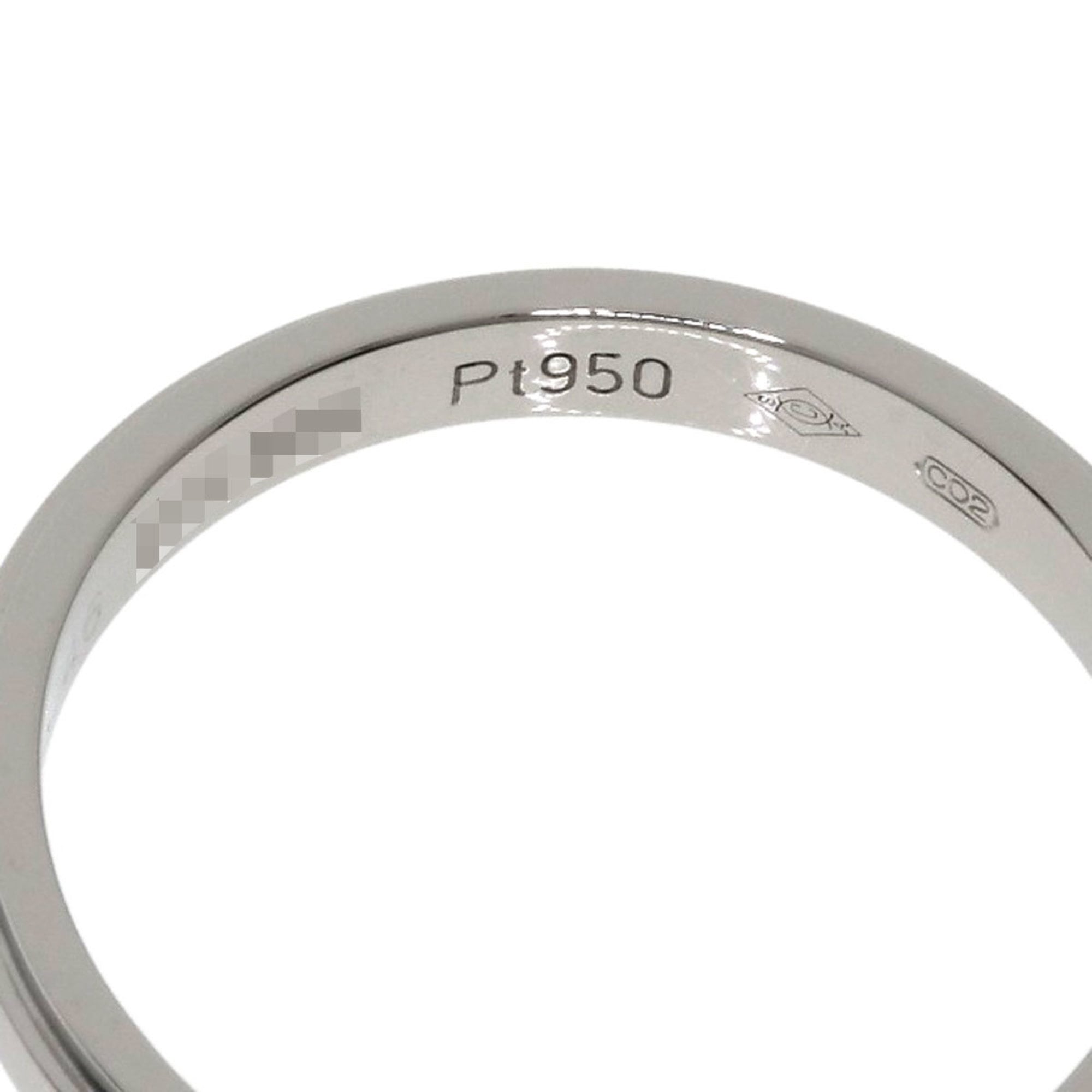 Cartier Silver Platinum 950 Band Ring (Pre-Owned)
