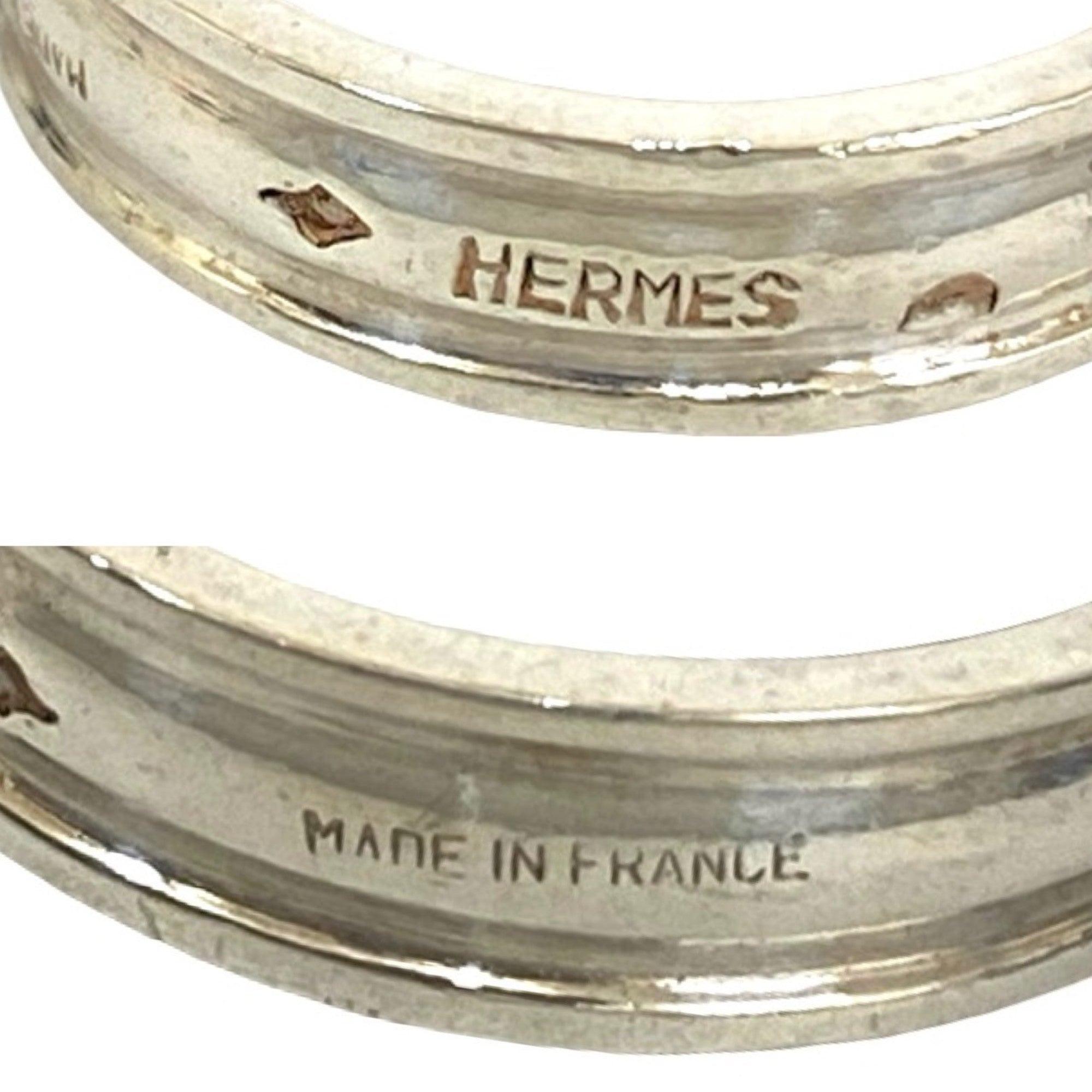 Hermes Silver Silver 925 Band Ring (Pre-Owned)
