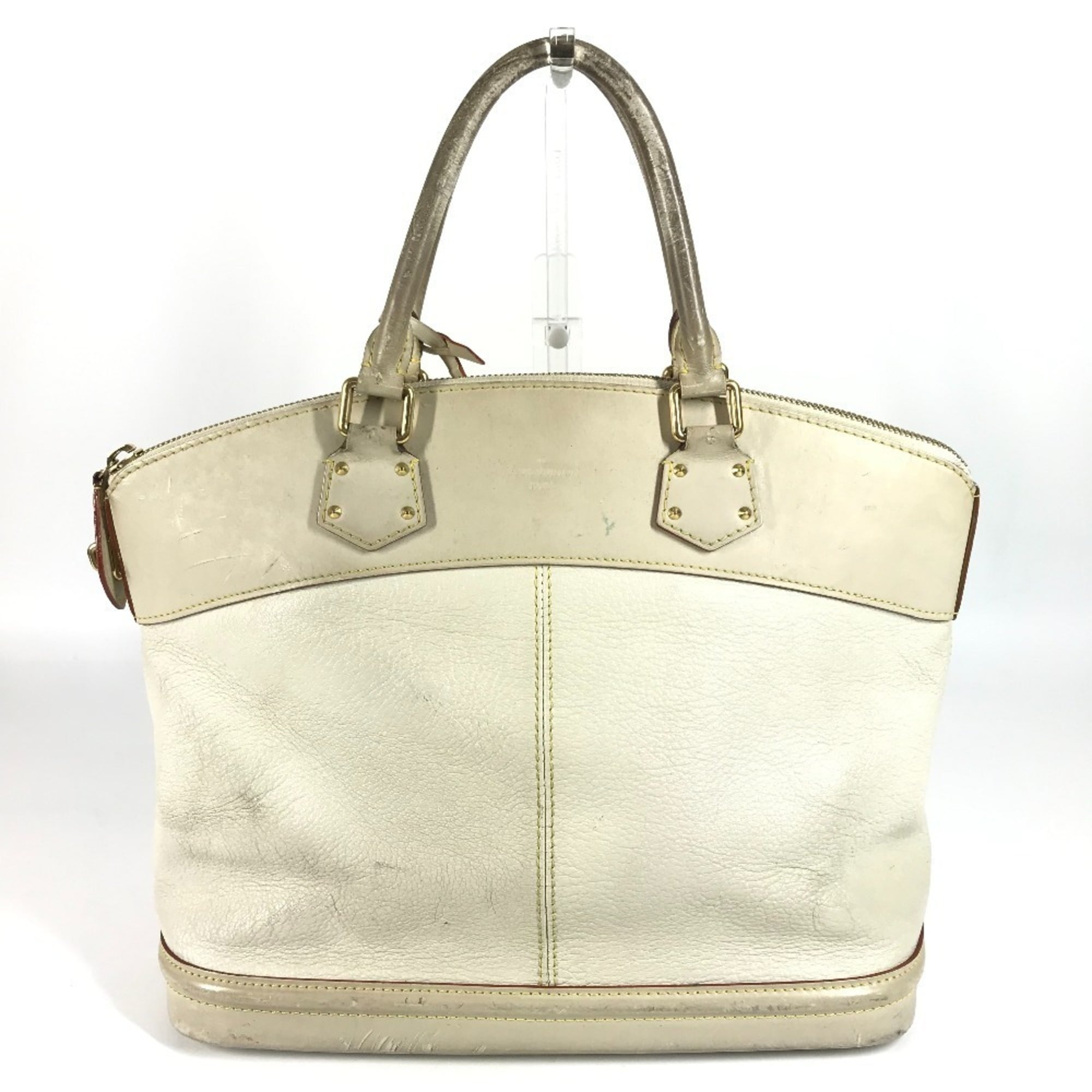 Louis Vuitton Blanc White Suhali Leather Handbag Shoulder Bag Tote Bag (Pre-Owned)