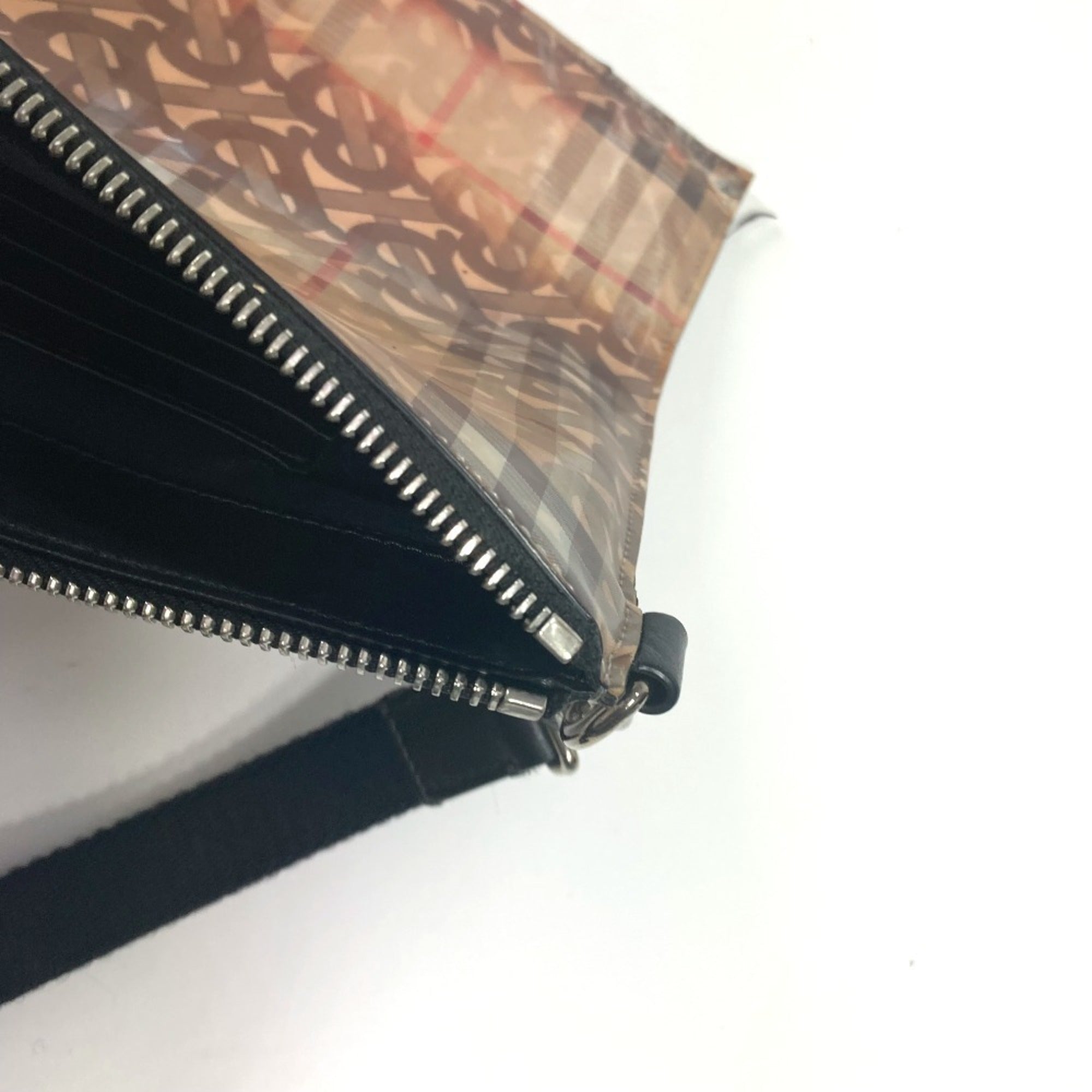 Burberry Beige Black Nylon Clutch Bag Pouch (Pre-Owned)