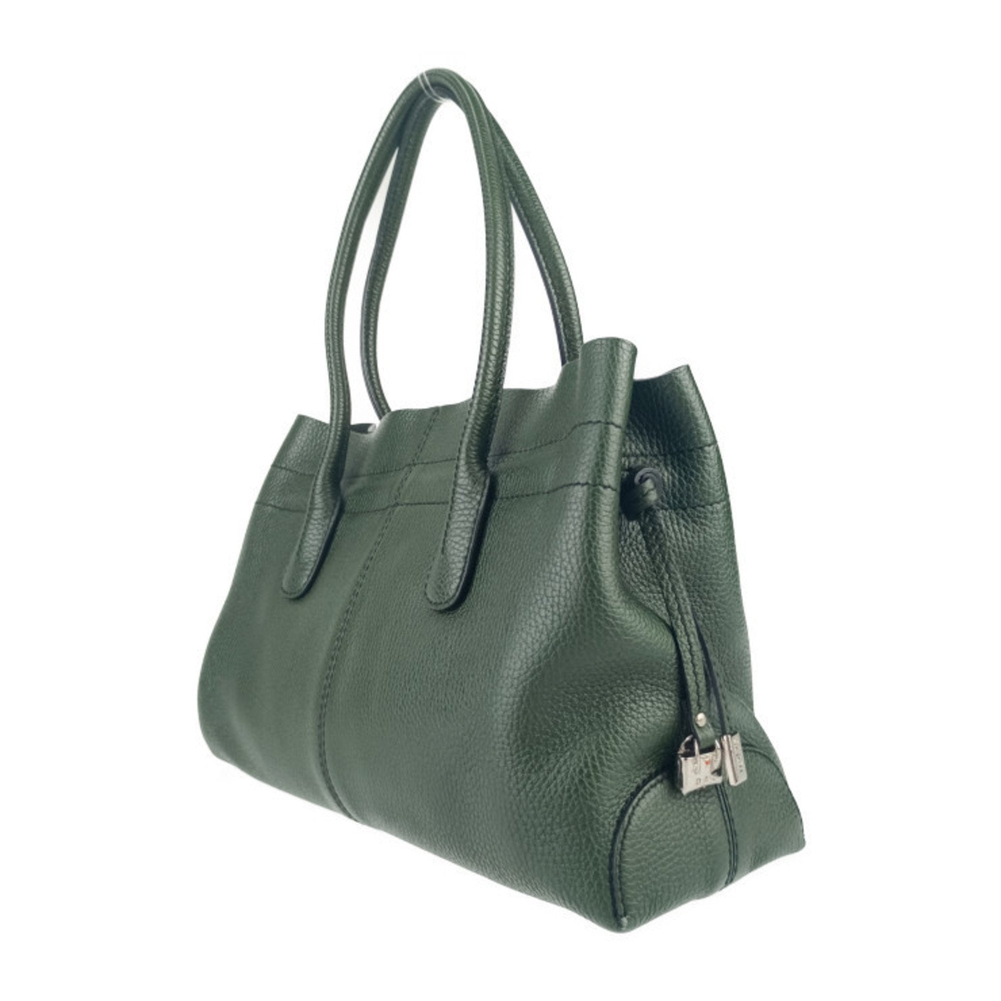Tod's Green Leather Shoulder Bag Tote Bag (Pre-Owned)