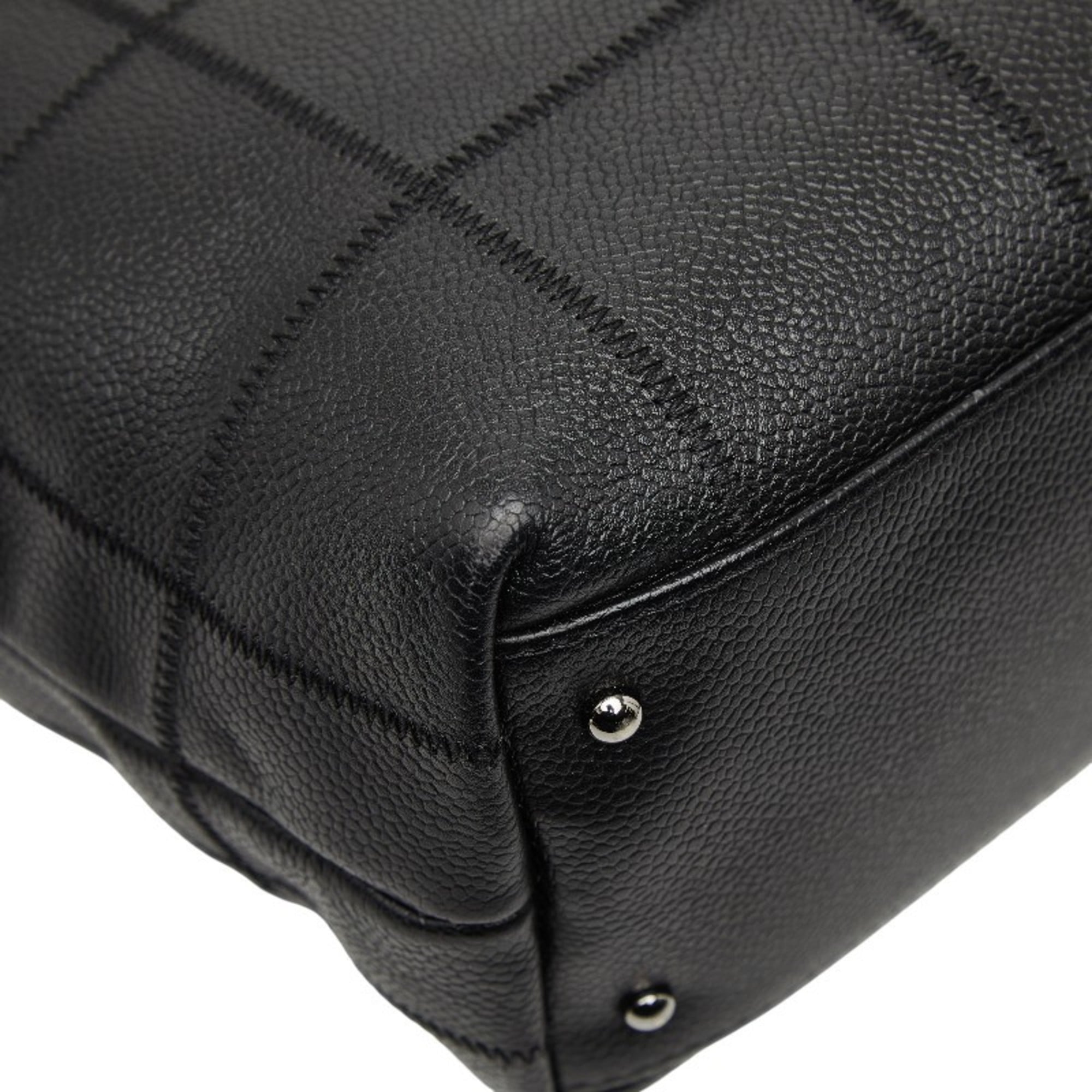 Chanel Black Grained Calfskin Handbag Tote Bag (Pre-Owned)