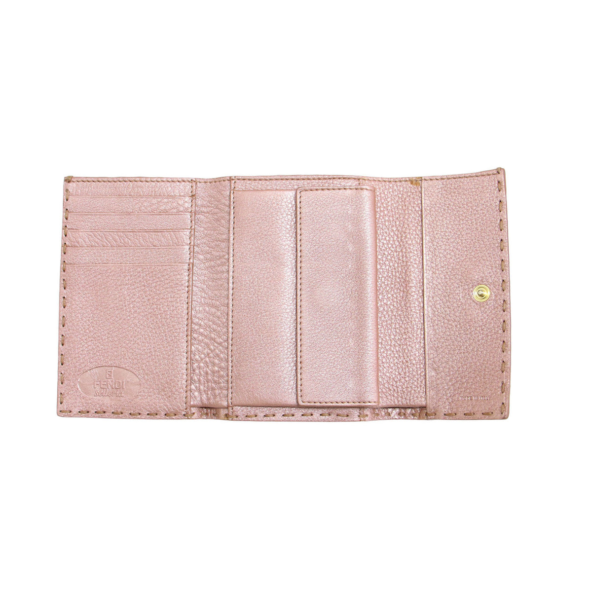 Fendi Pink Leather Wallet (Tri-Fold) (Pre-Owned)