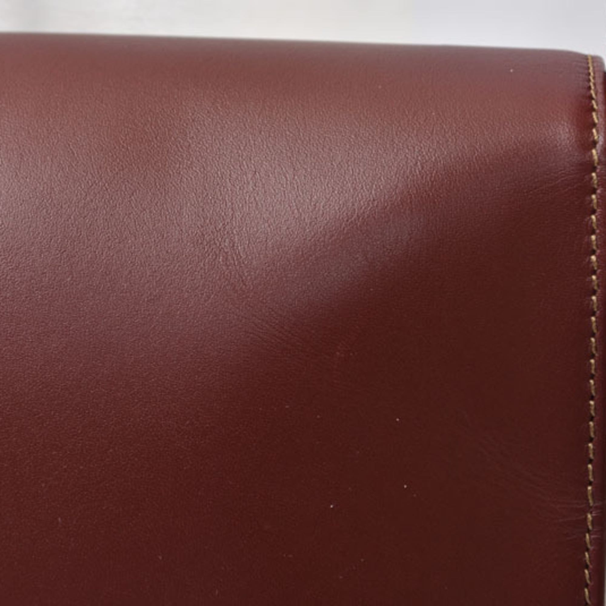 Cartier Bordeaux Leather Shoulder Bag (Pre-Owned)
