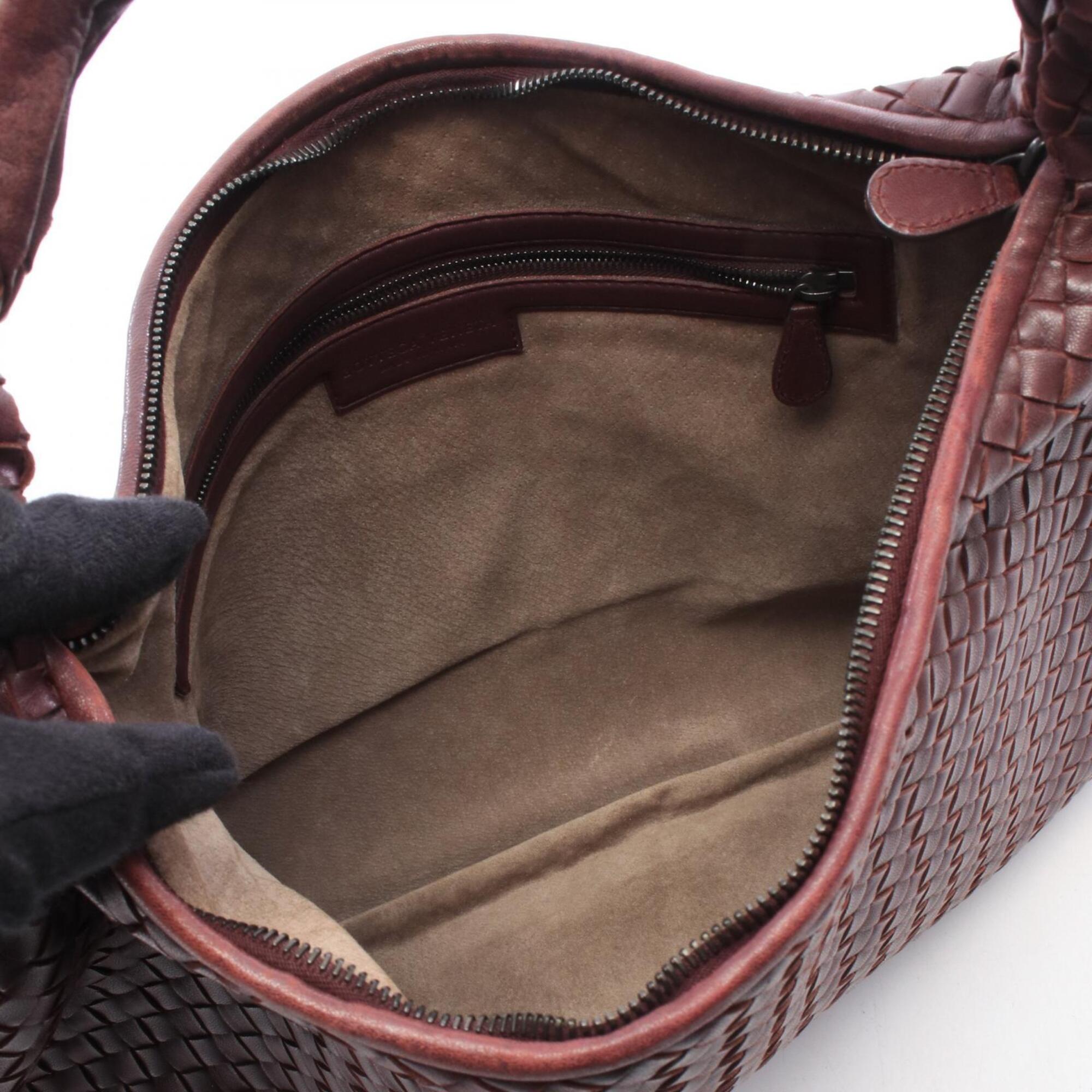 Bottega Veneta Bordeaux Intrecciato Handbag Shoulder Bag (Pre-Owned)