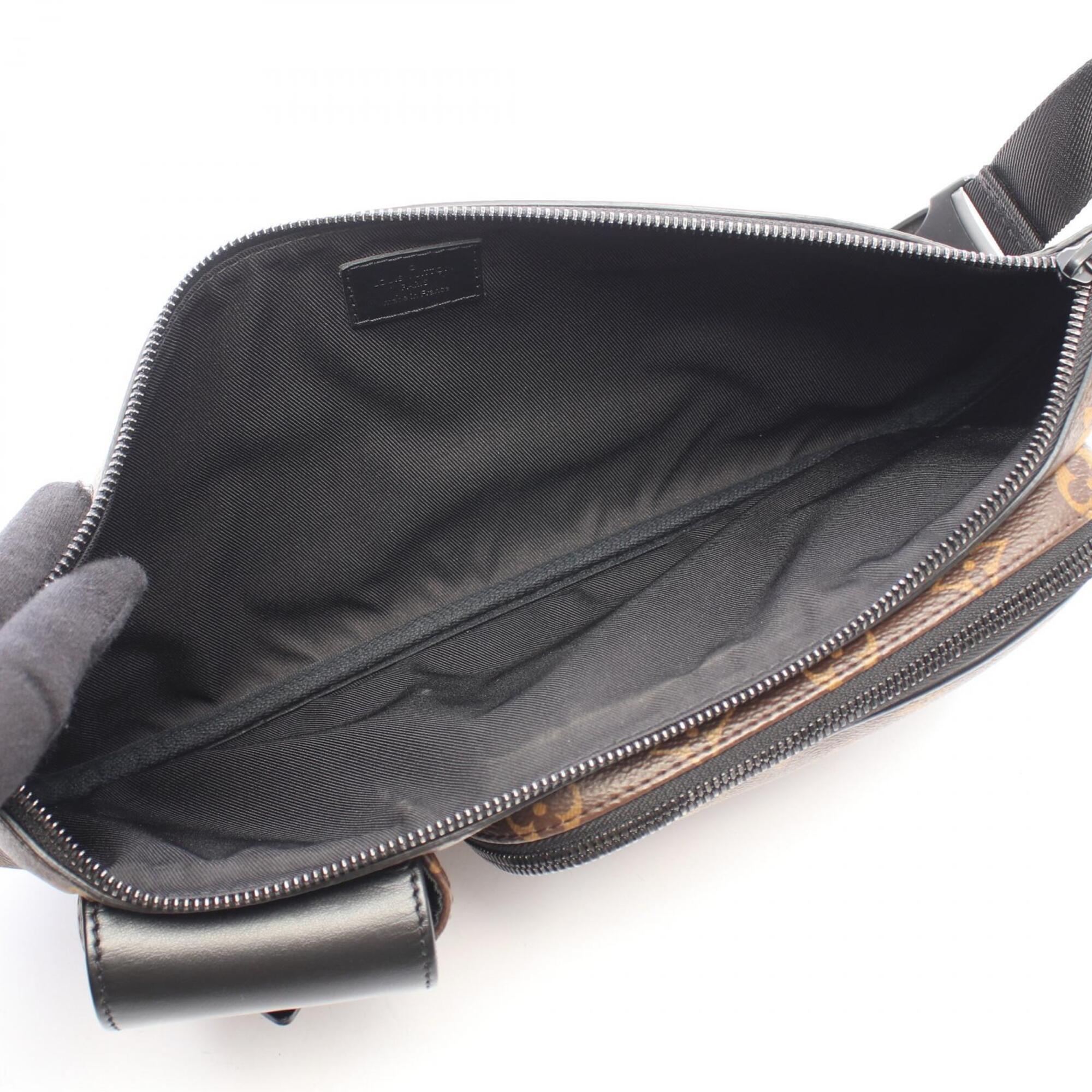 Louis Vuitton Black Brown Coated Canvas Leather Fanny Pack Handbag (Pre-Owned)