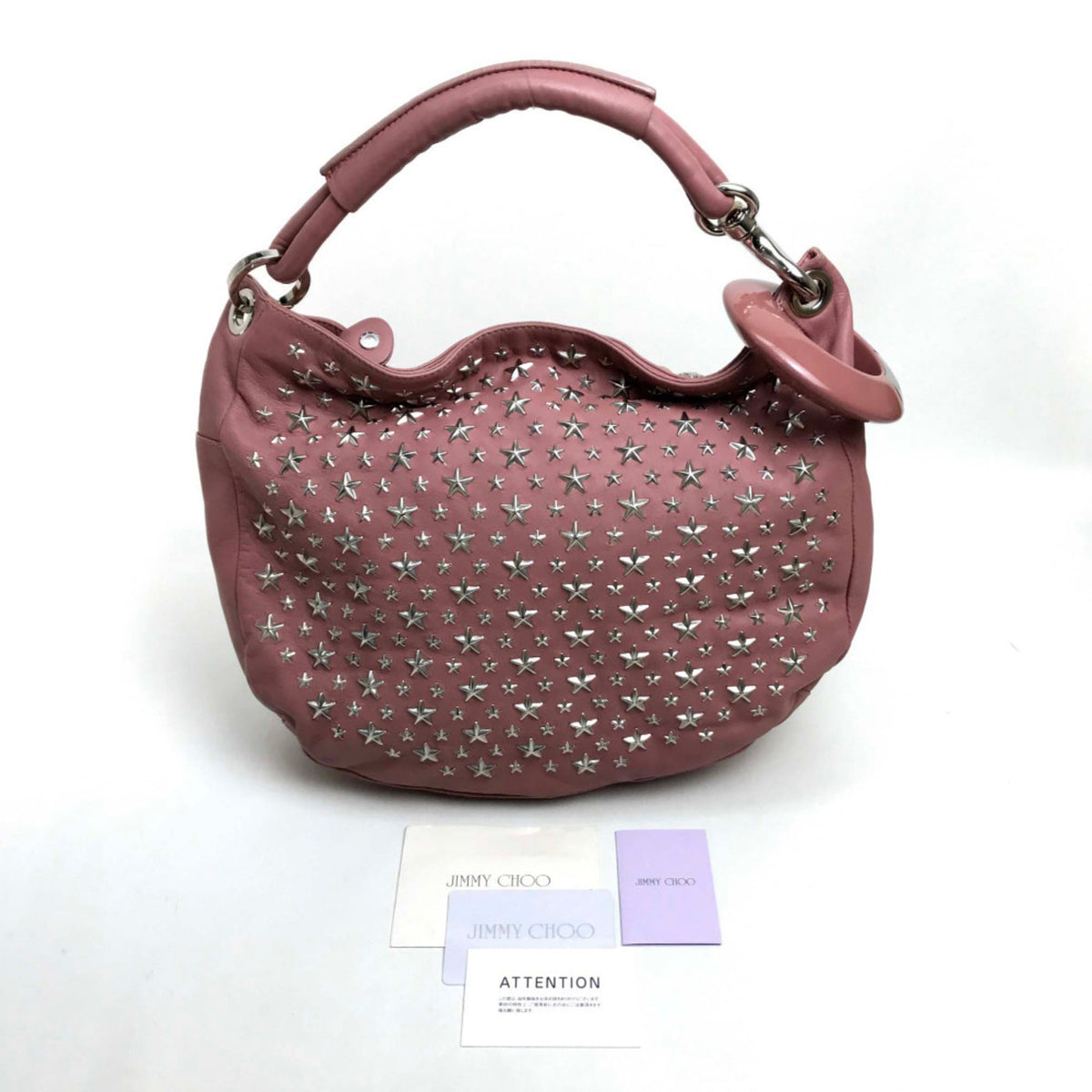 Jimmy Choo Pink Metal Leather Handbag Shoulder Bag (Pre-Owned)