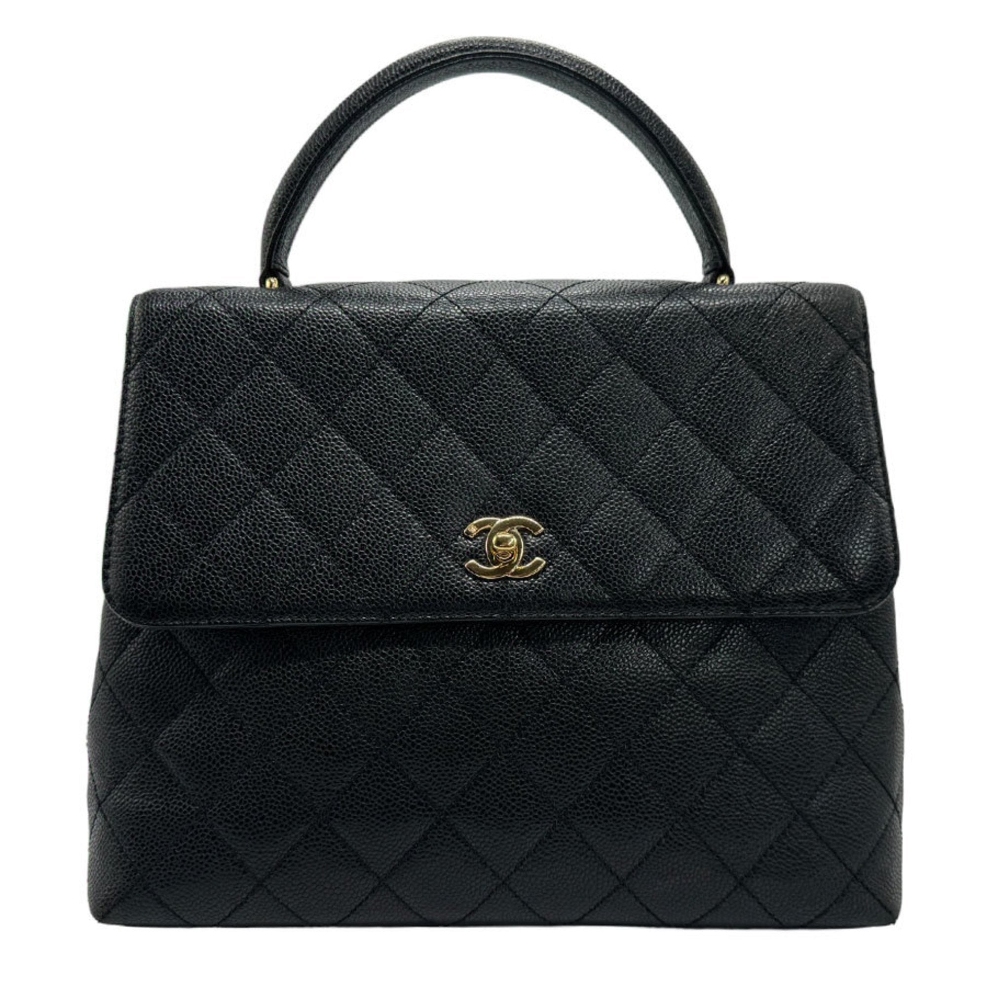 Chanel Black Caviar Leather Handbag (Pre-Owned)
