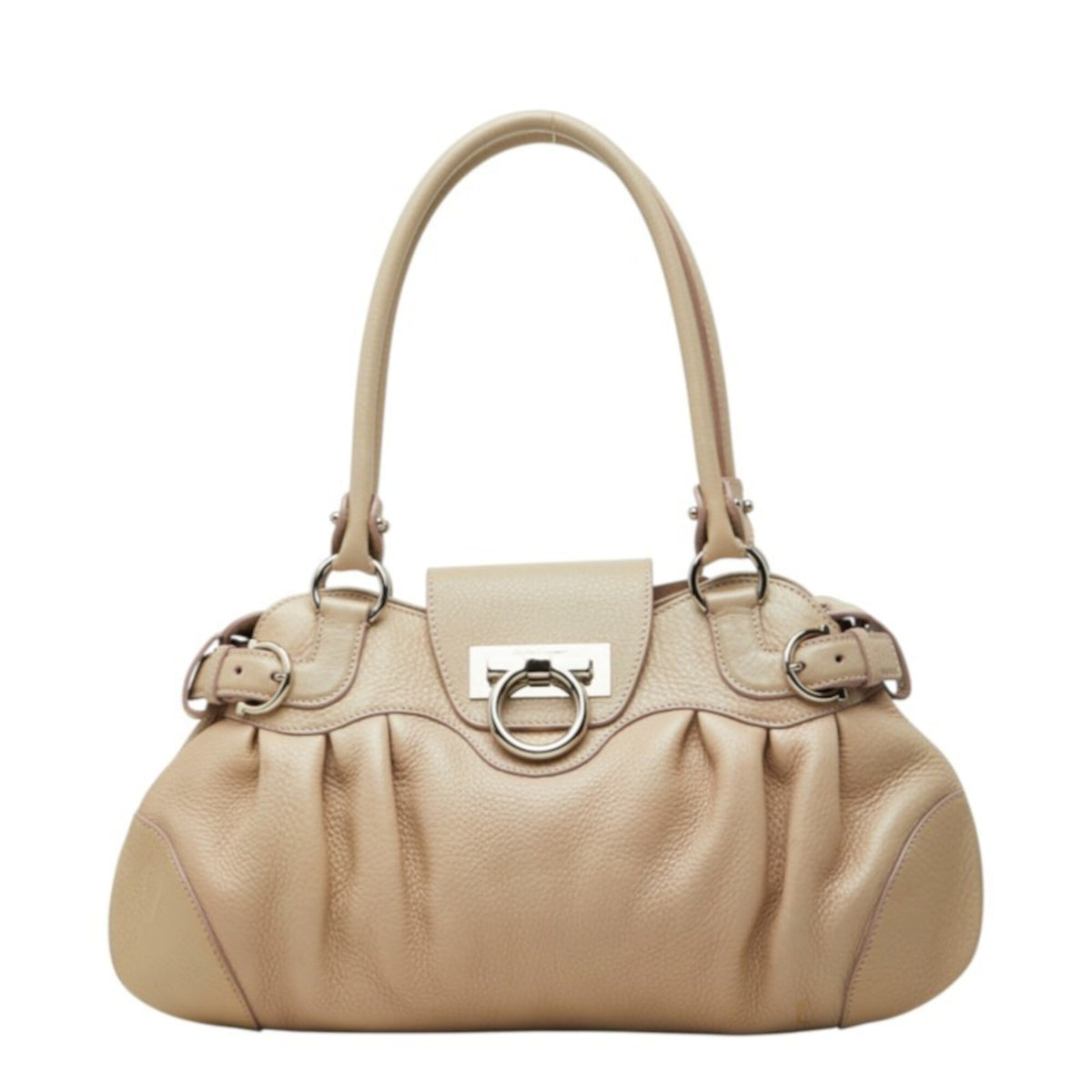 Salvatore Ferragamo Beige Leather Handbag Tote Bag (Pre-Owned)