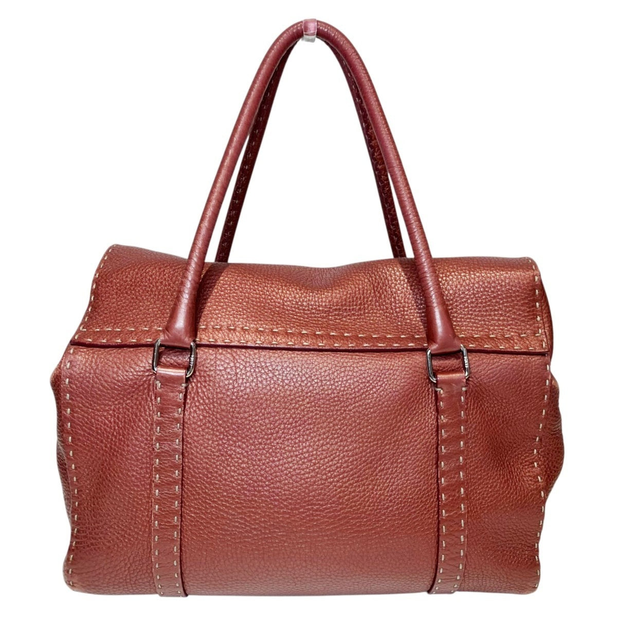Fendi Selleria Red Color Leather Handbag (Pre-Owned)